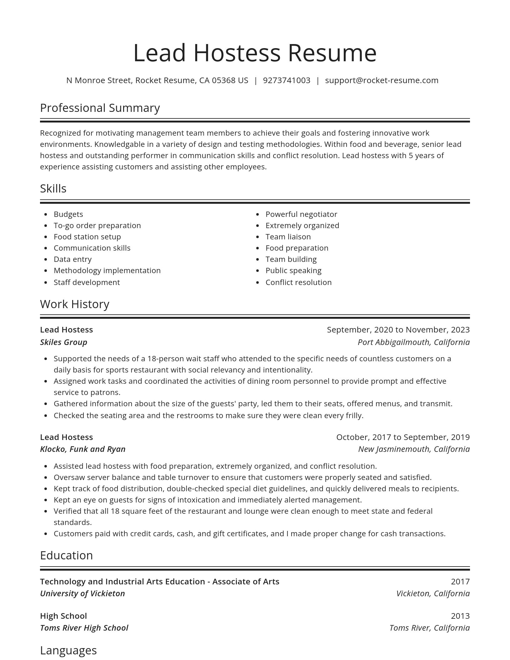 Spotlight resume template