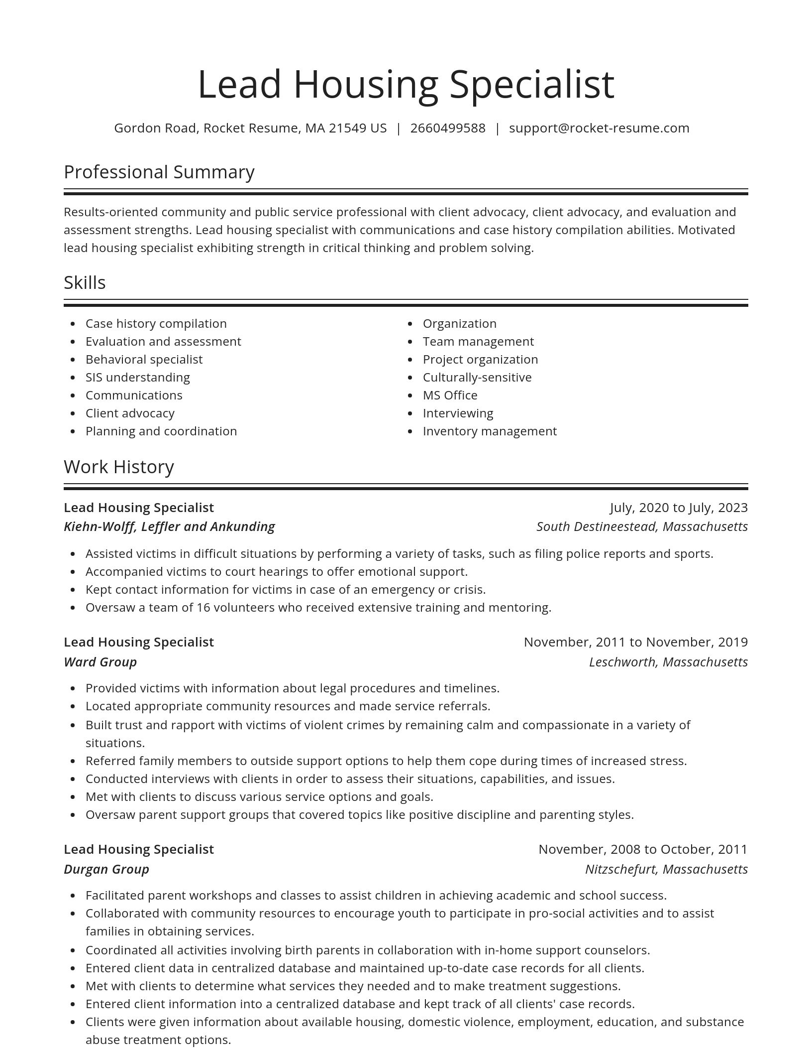 Spotlight resume template
