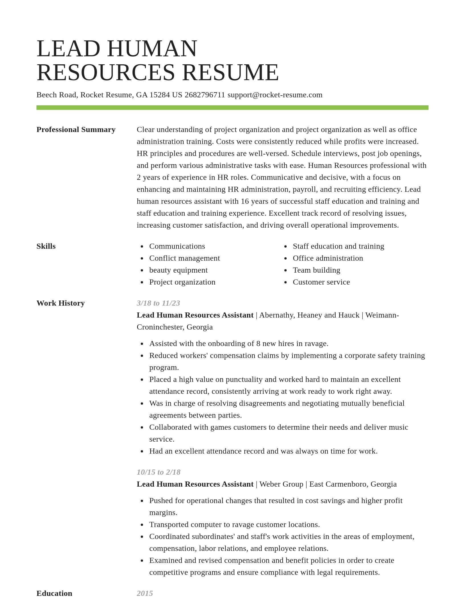 Smart resume template