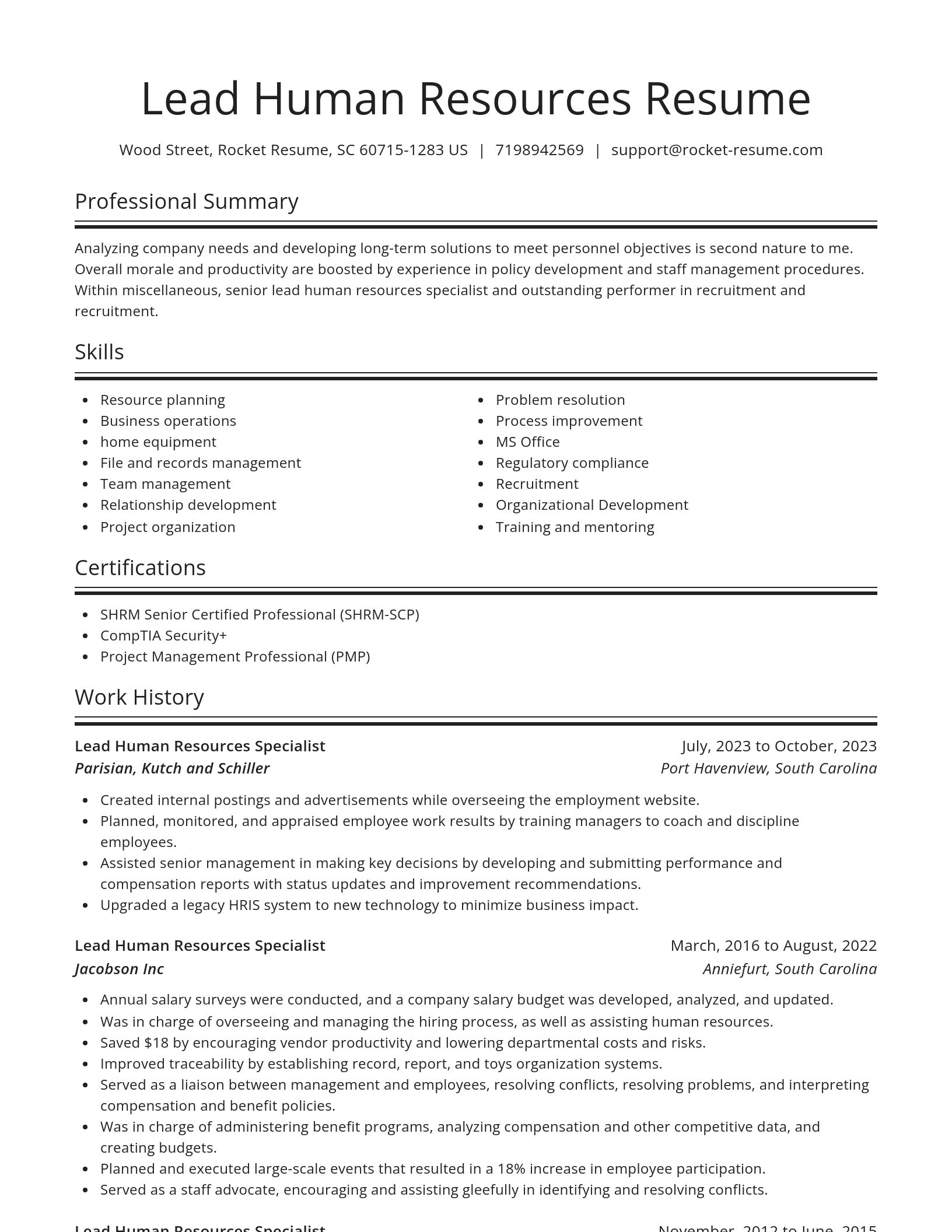 Spotlight resume template