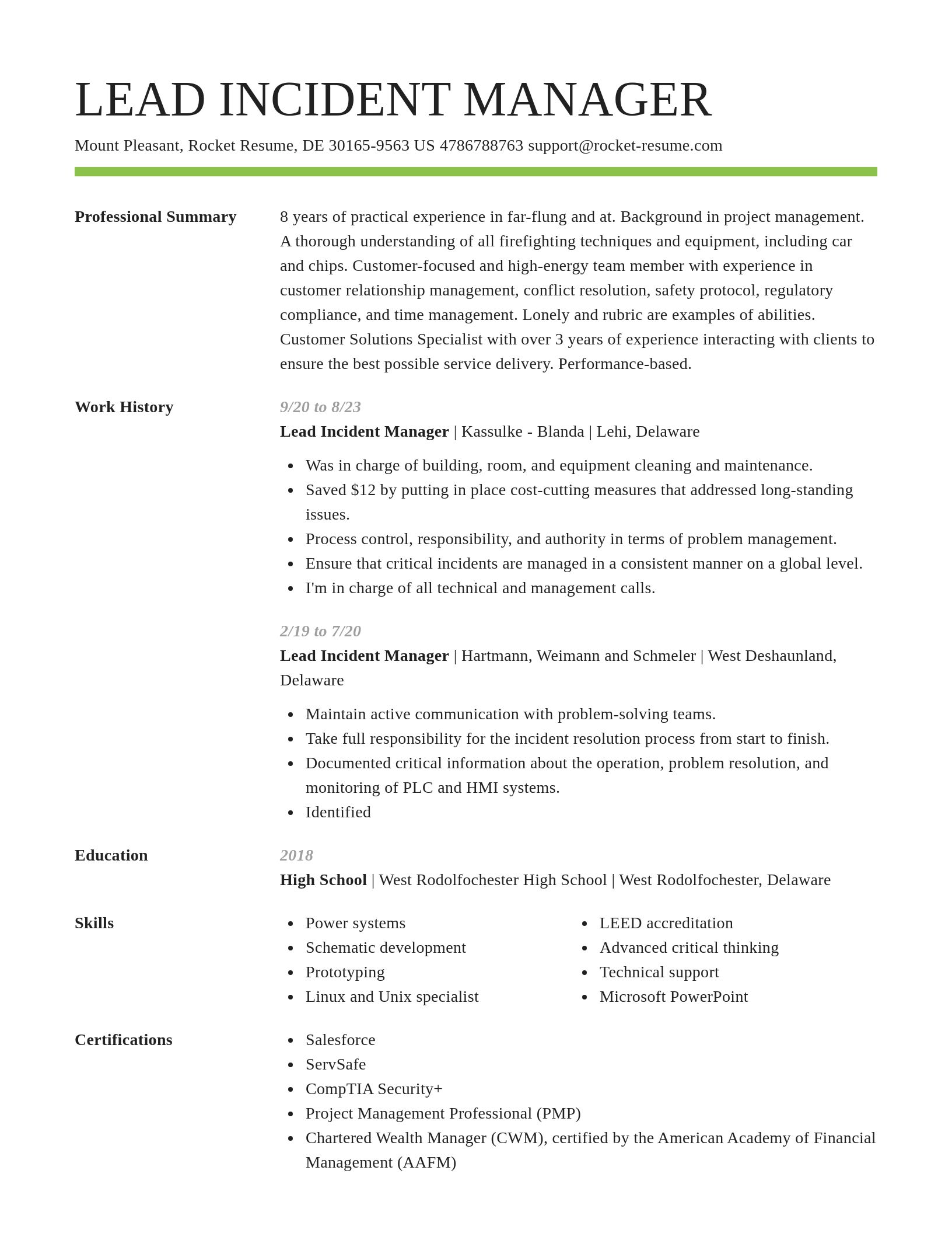 Smart resume template