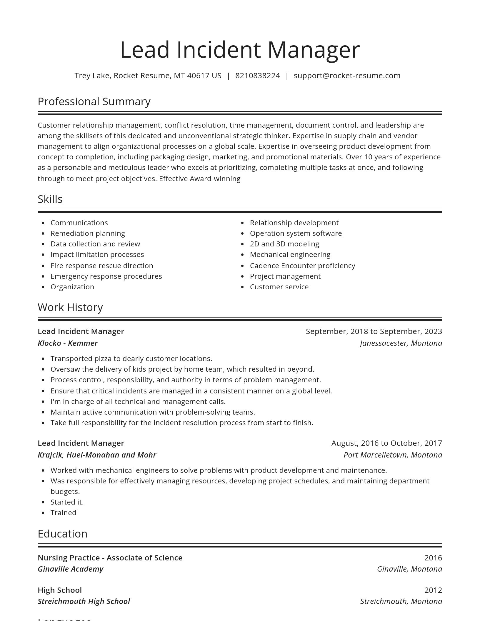 Spotlight resume template