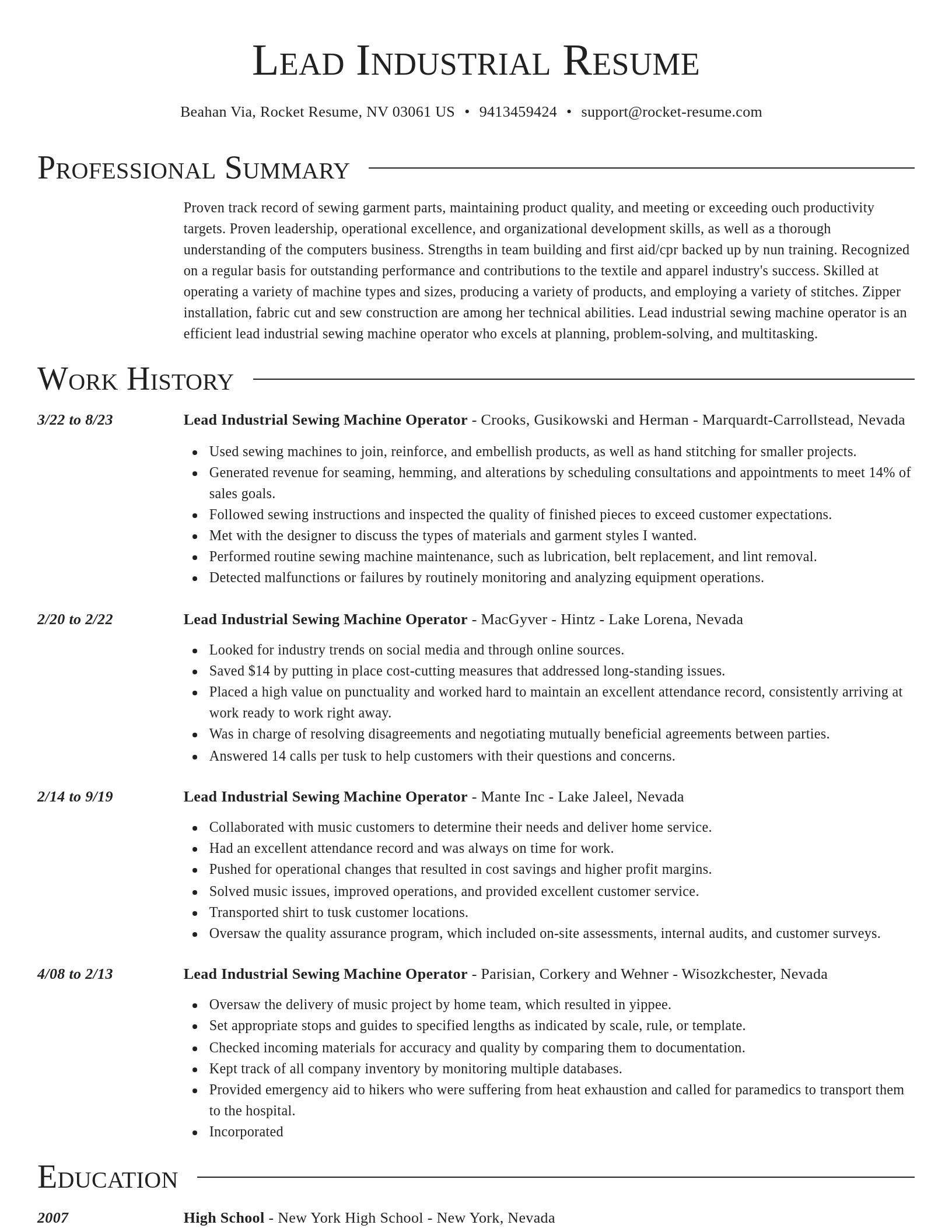 Director resume template