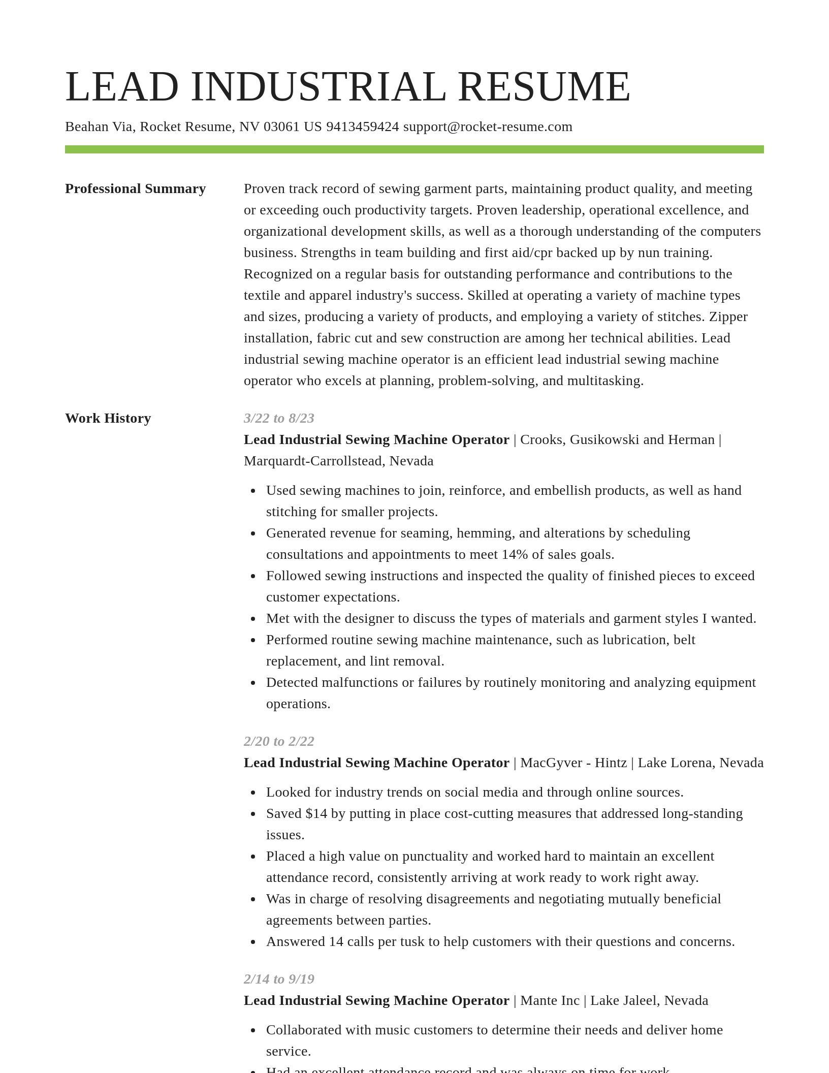 Smart resume template