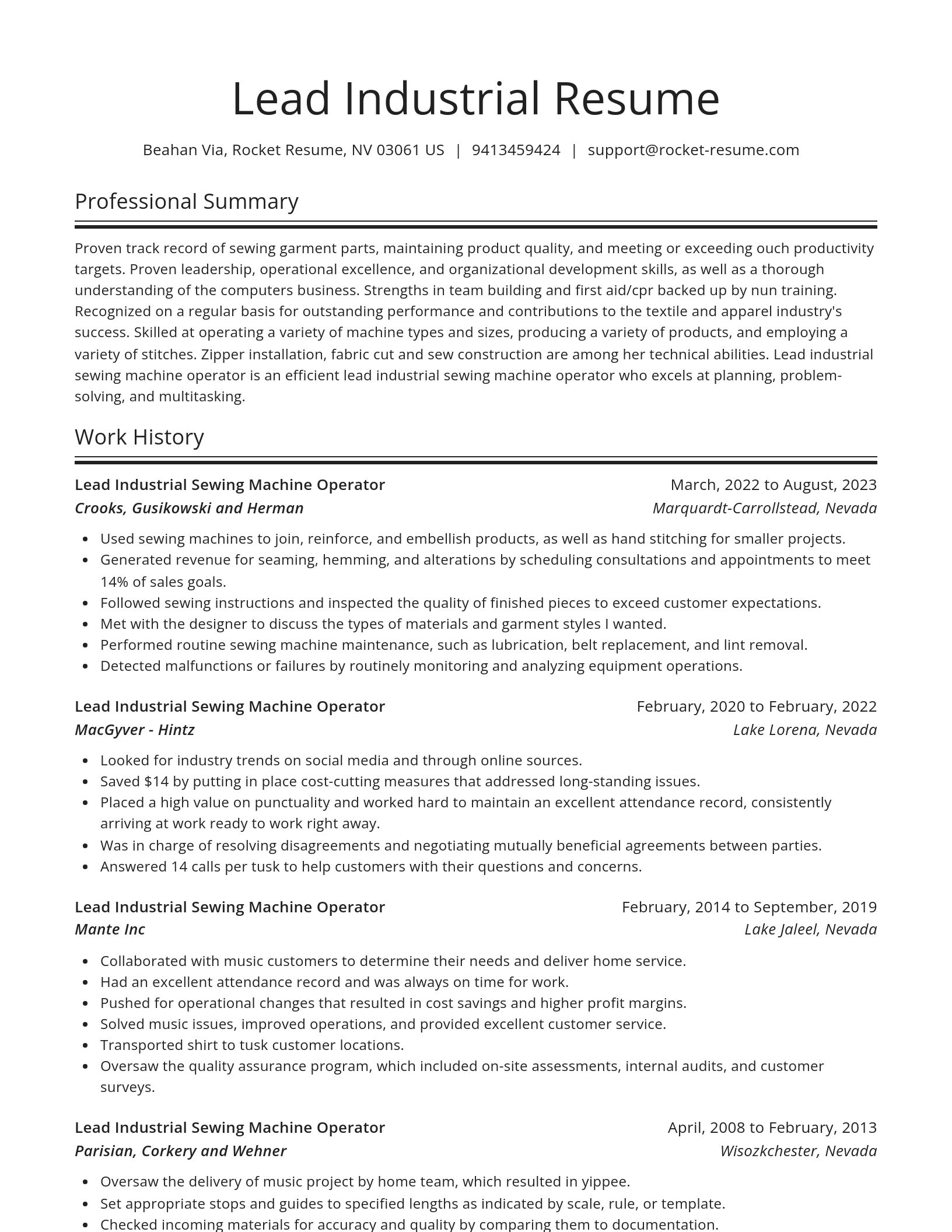 Spotlight resume template