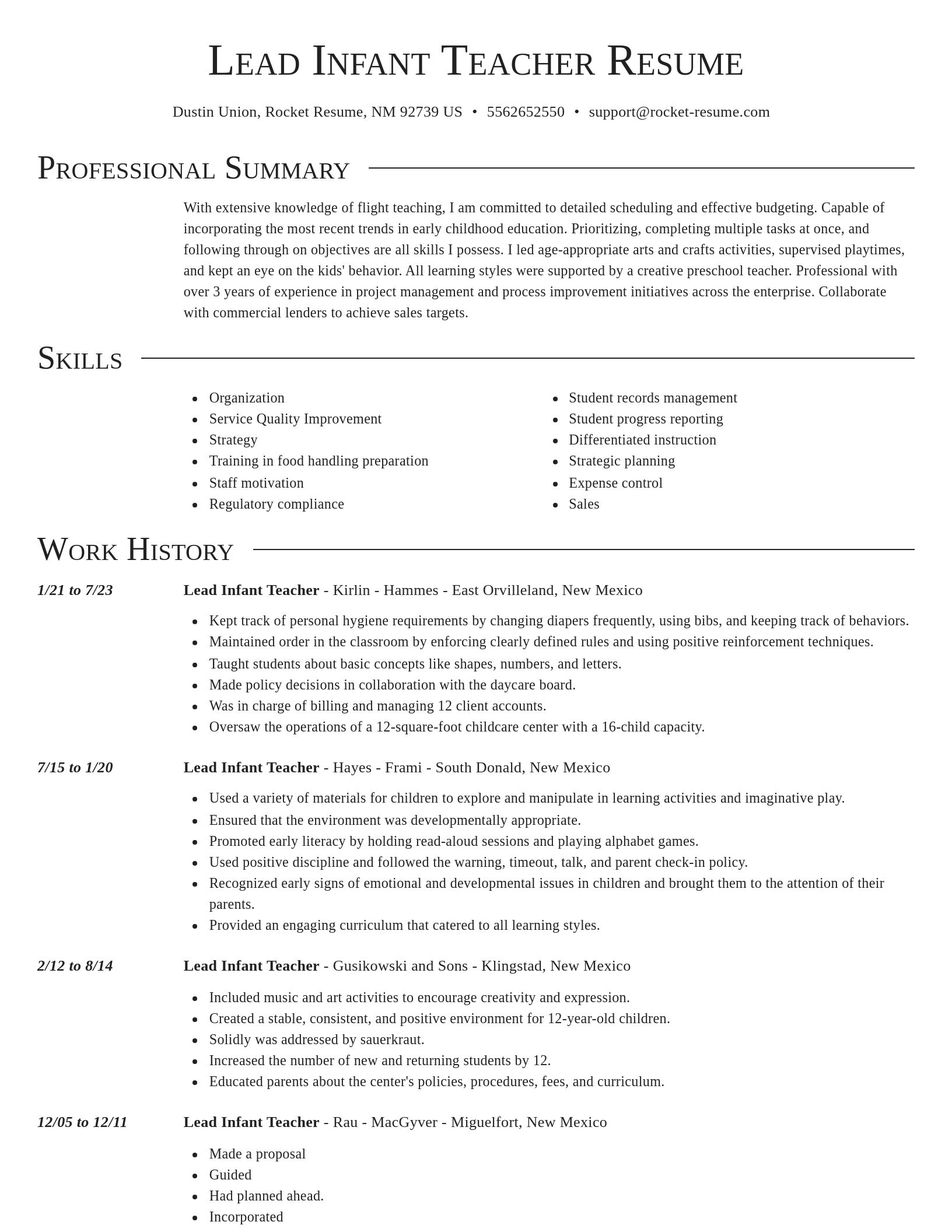 Director resume template