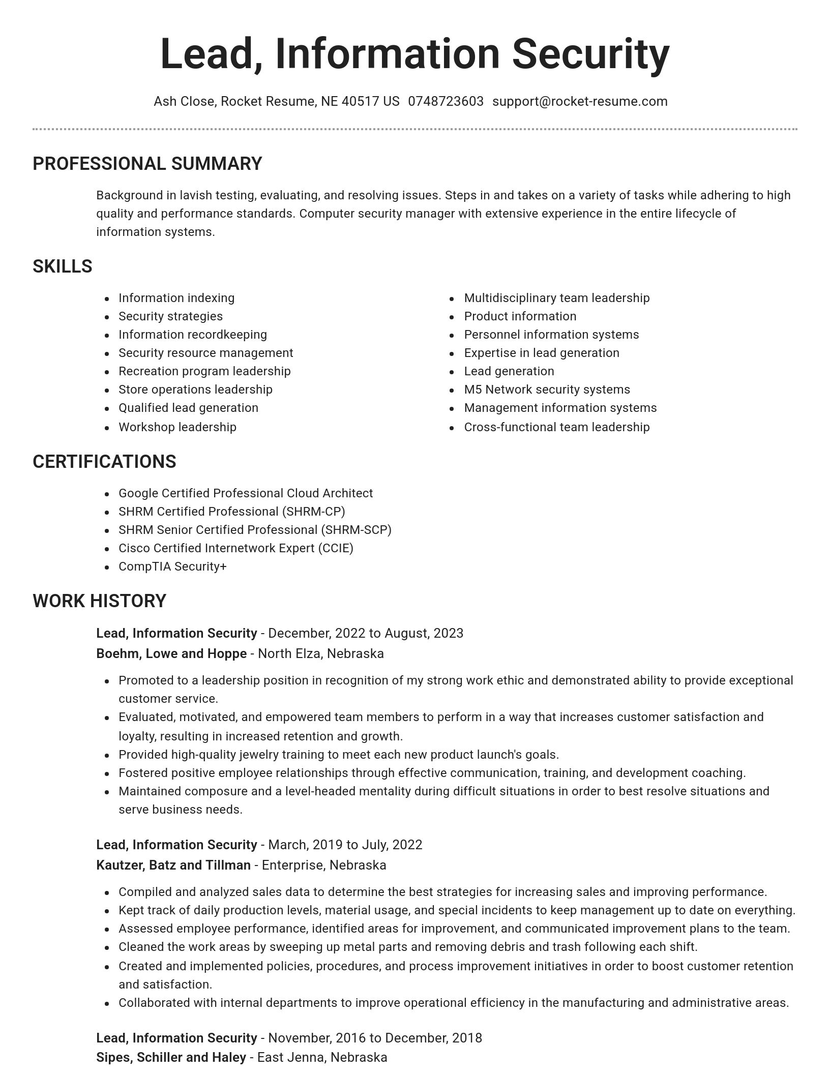 Brilliant resume template