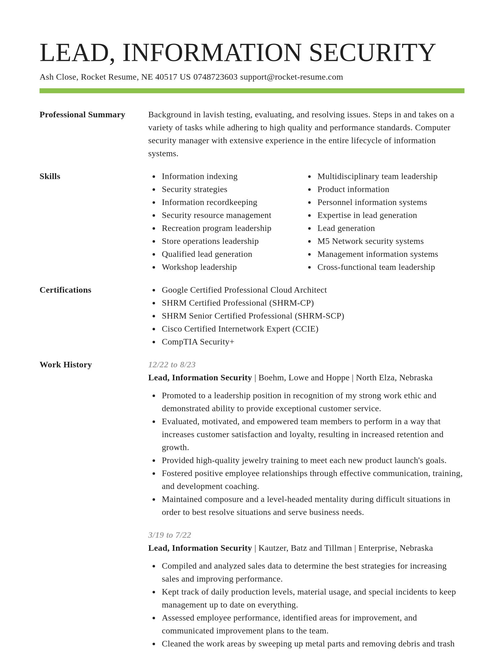 Smart resume template