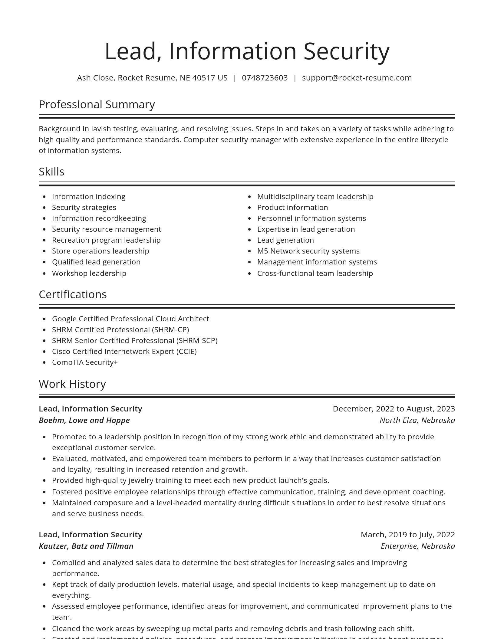 Spotlight resume template