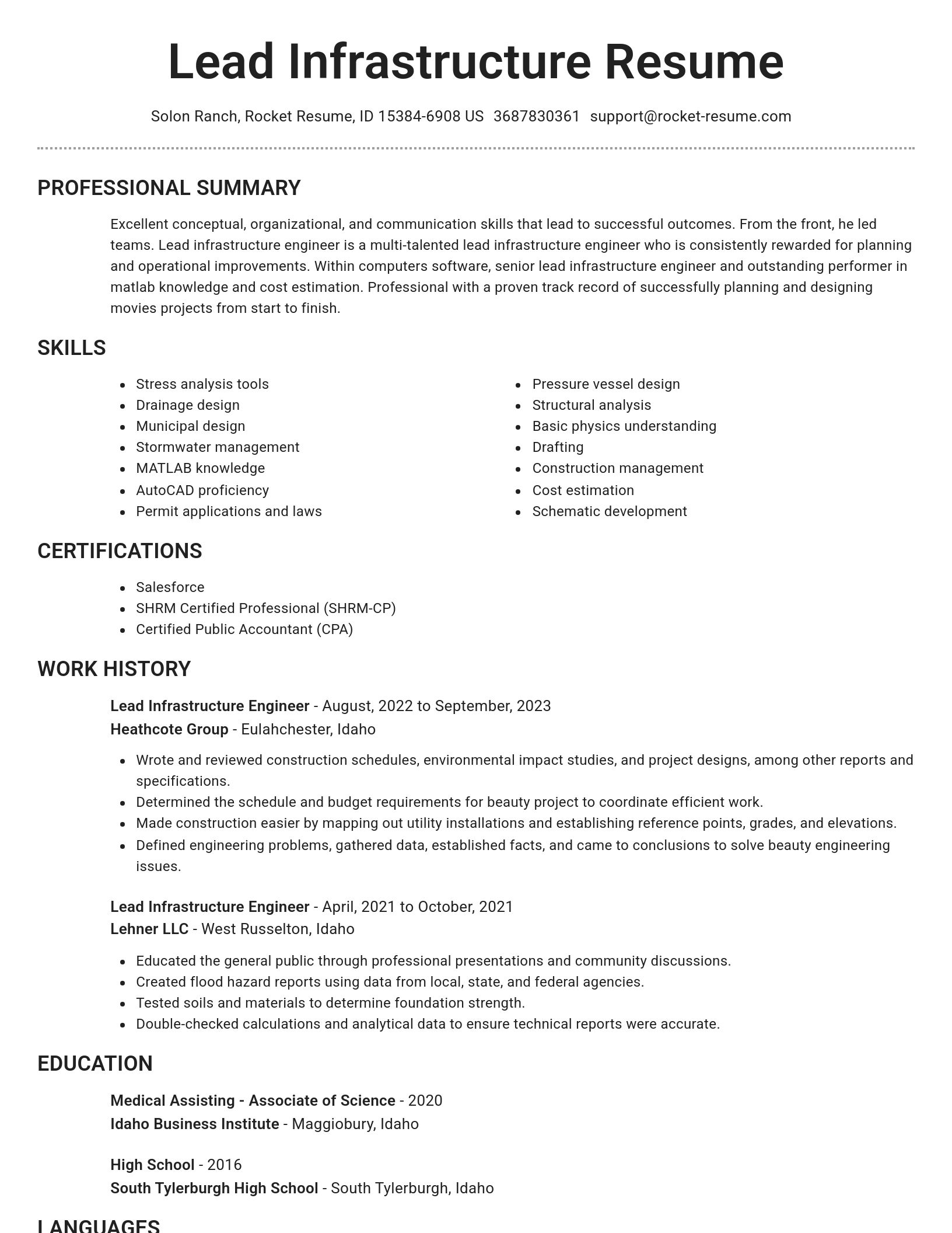 Brilliant resume template