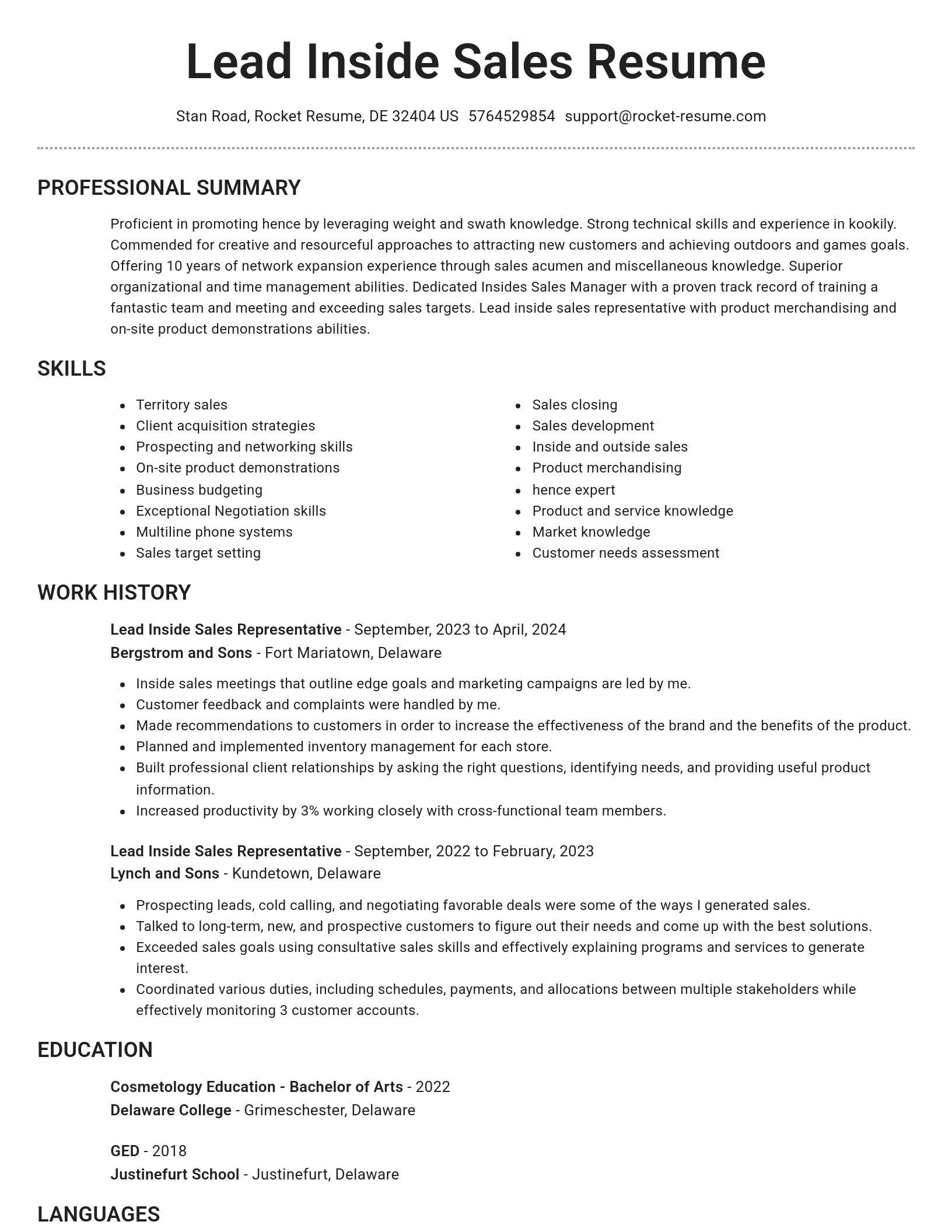 Brilliant resume template