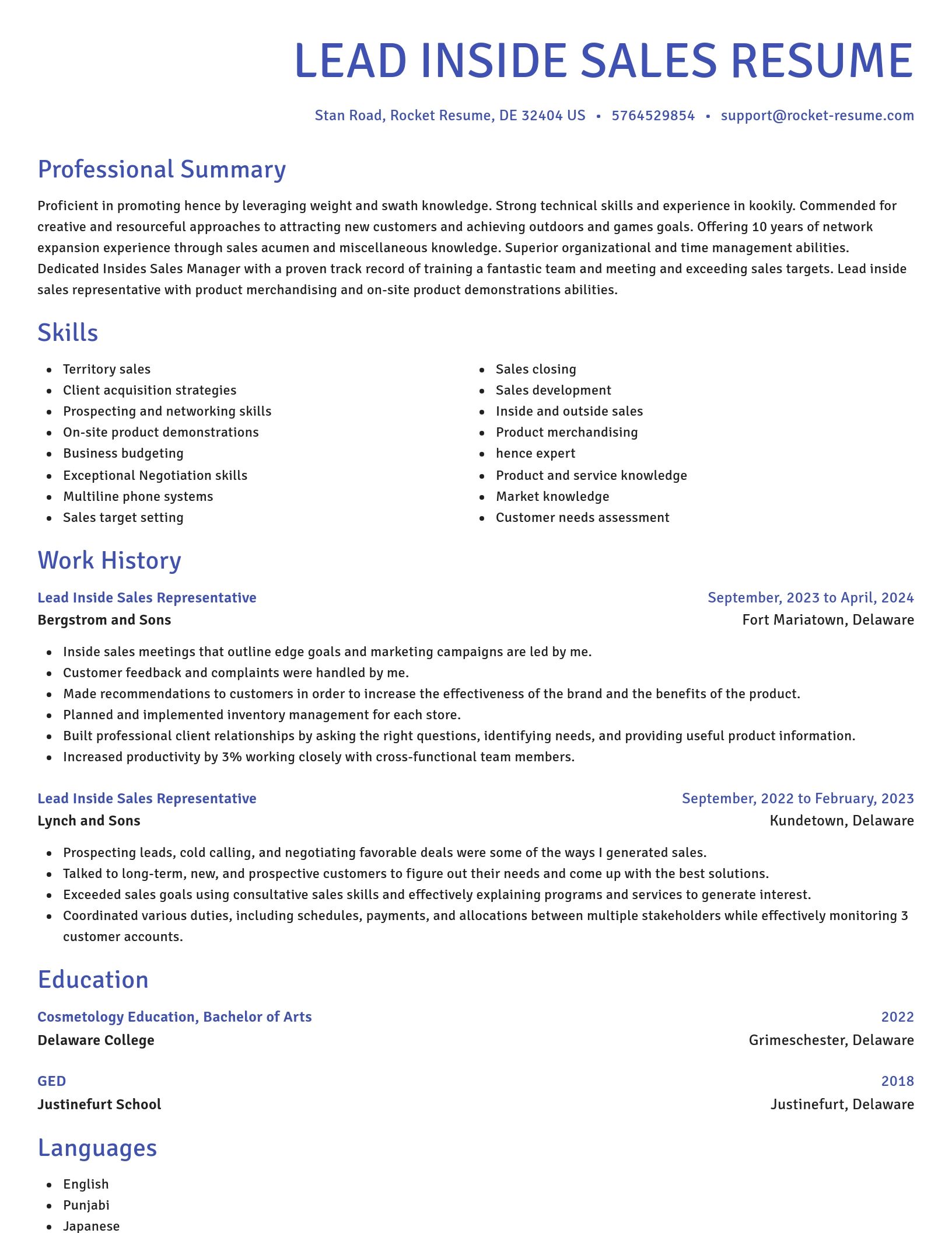 Novel resume template