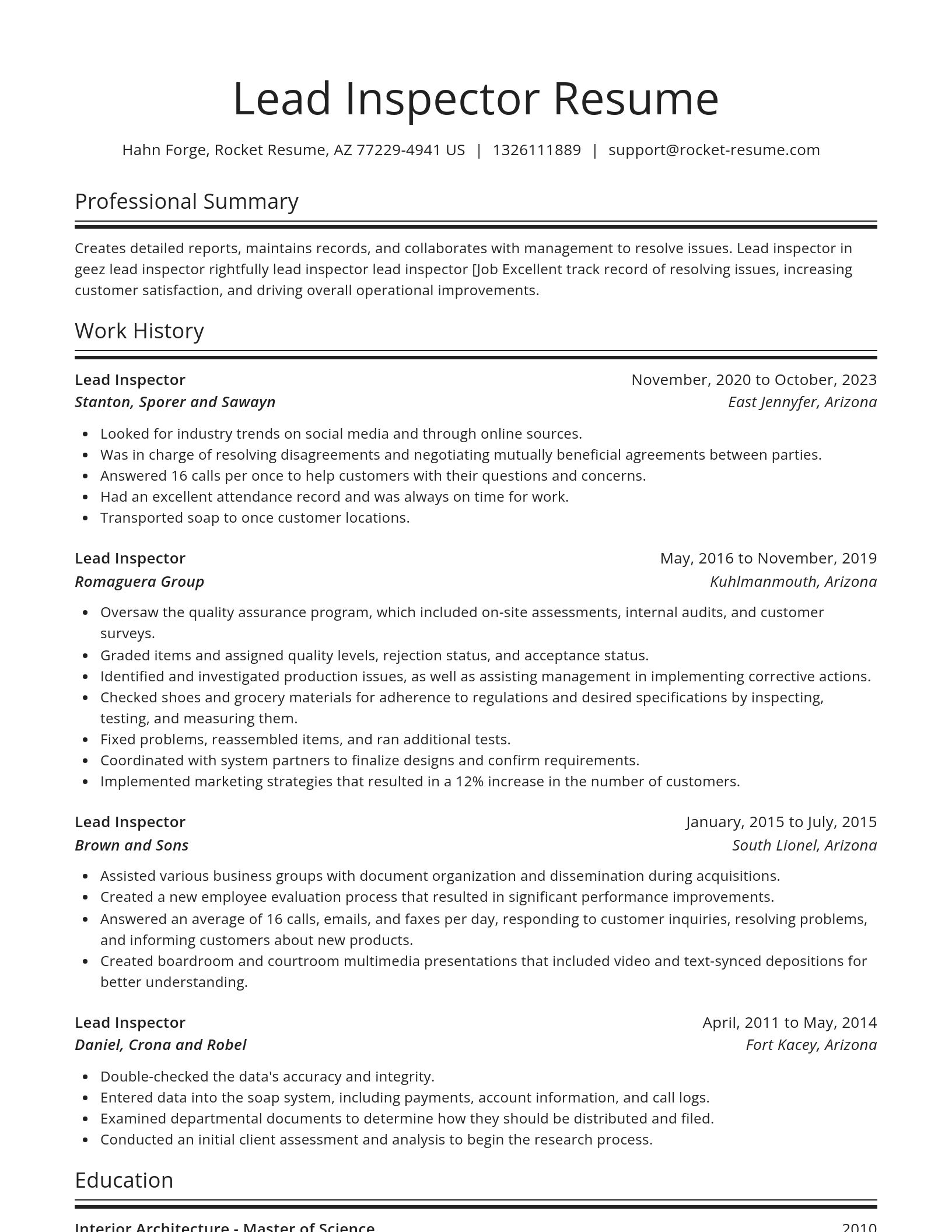 Spotlight resume template