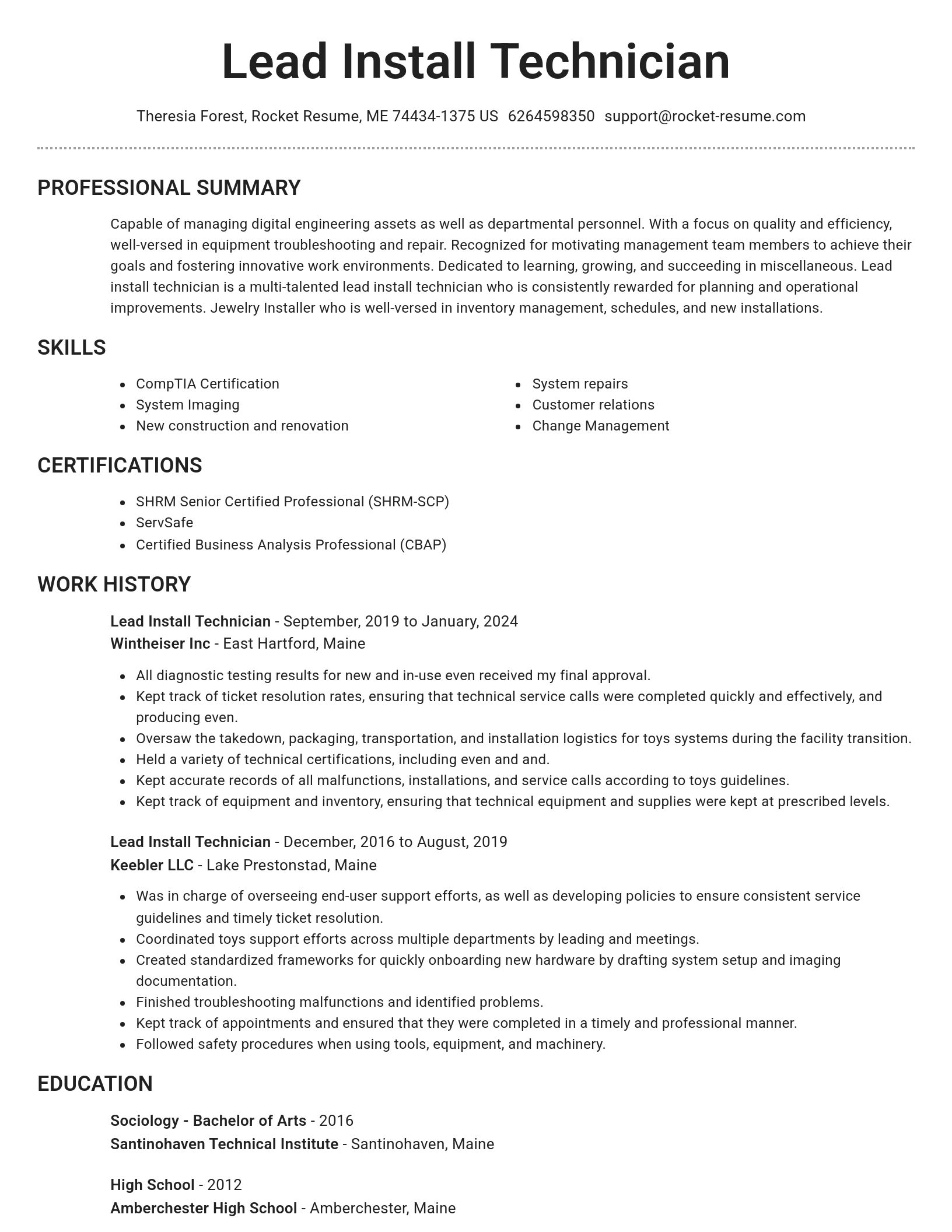 Brilliant resume template