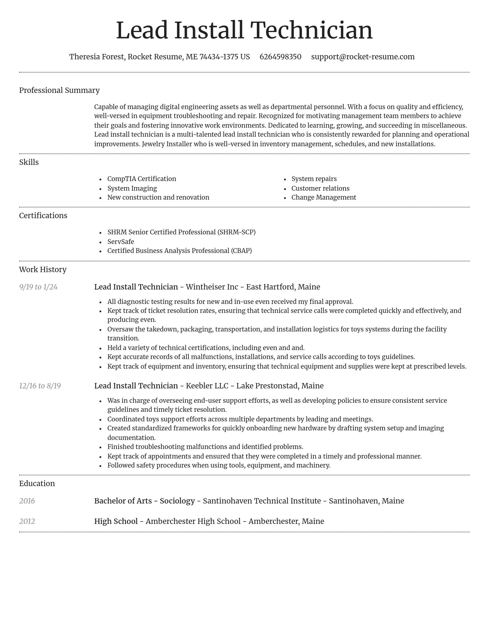 Dignified resume template