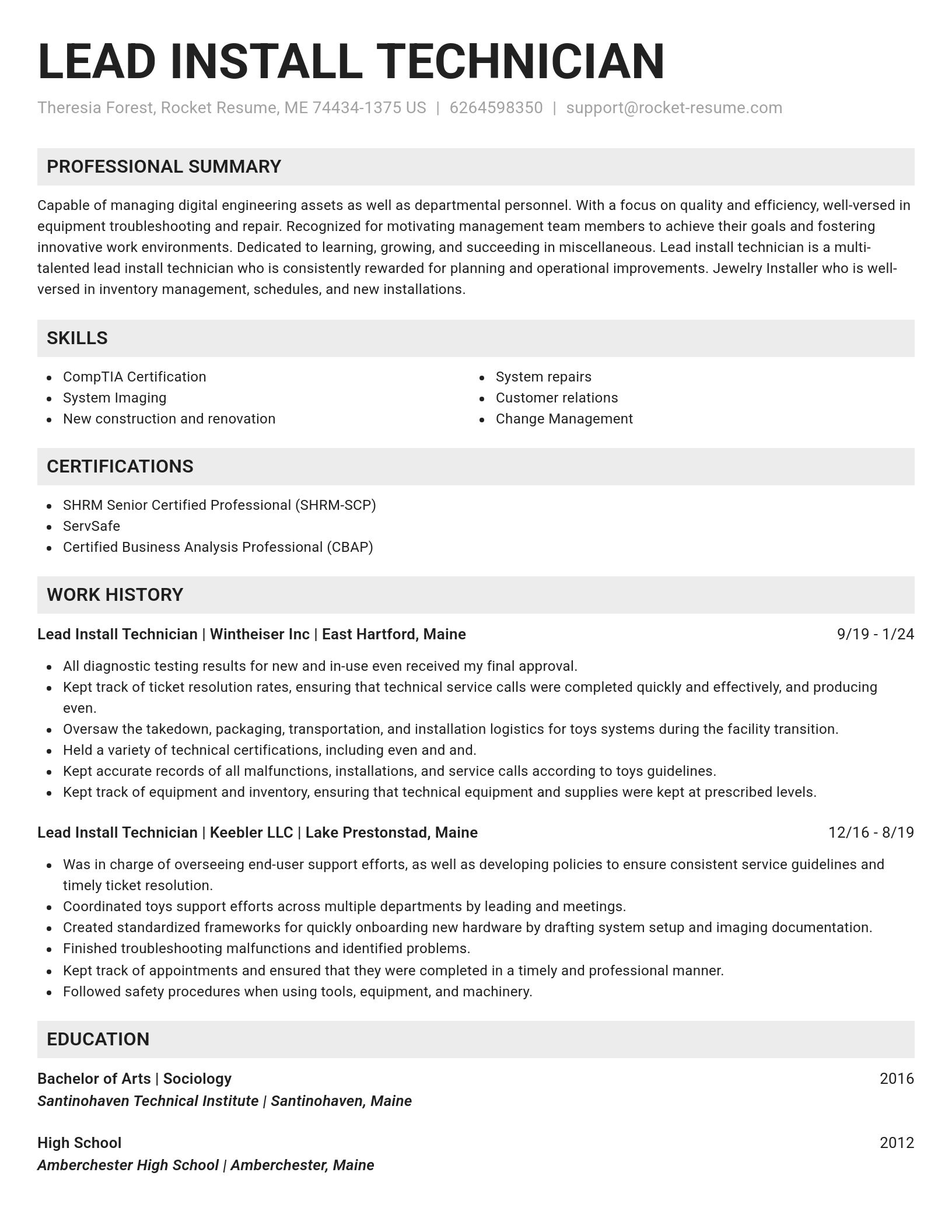 Genius resume template