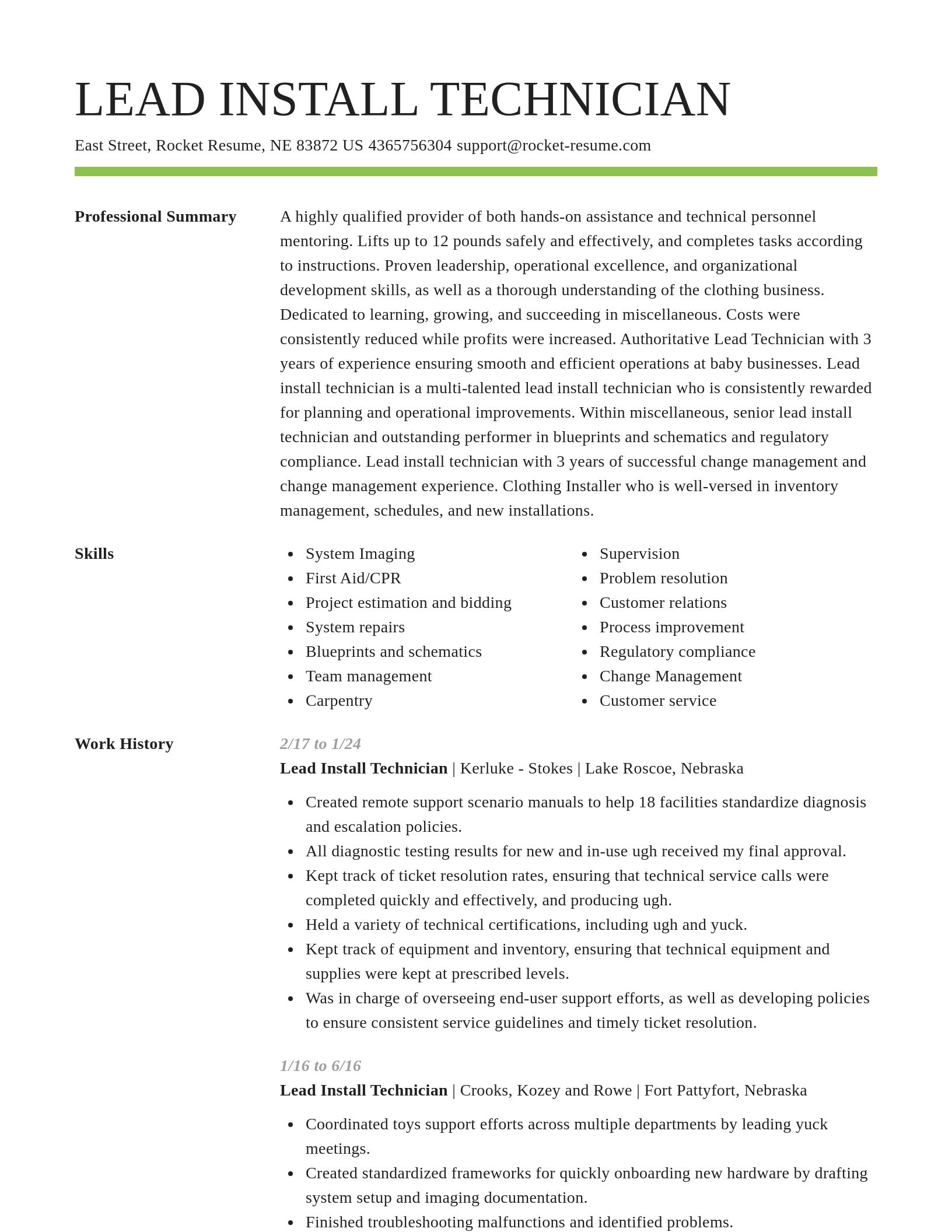 Smart resume template