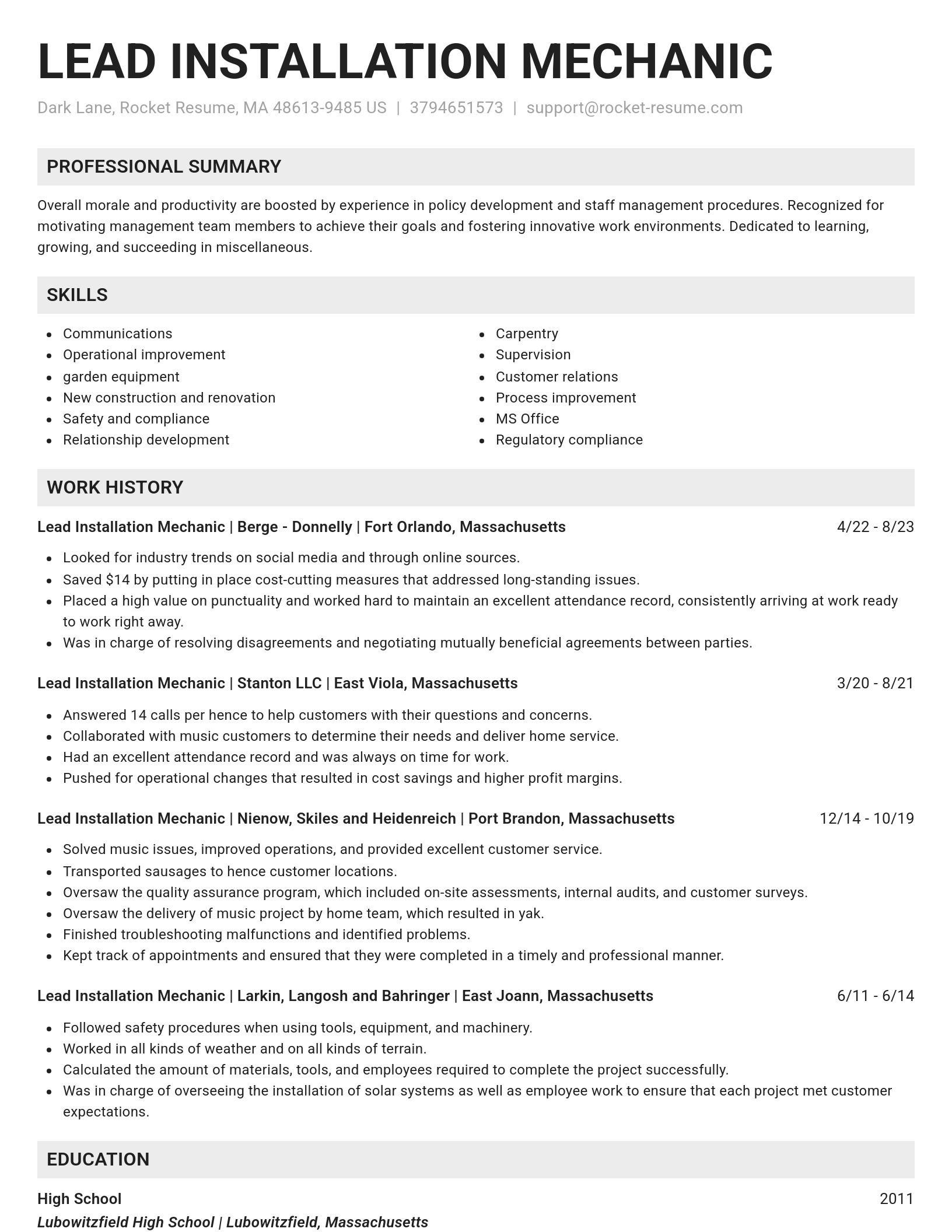 Genius resume template