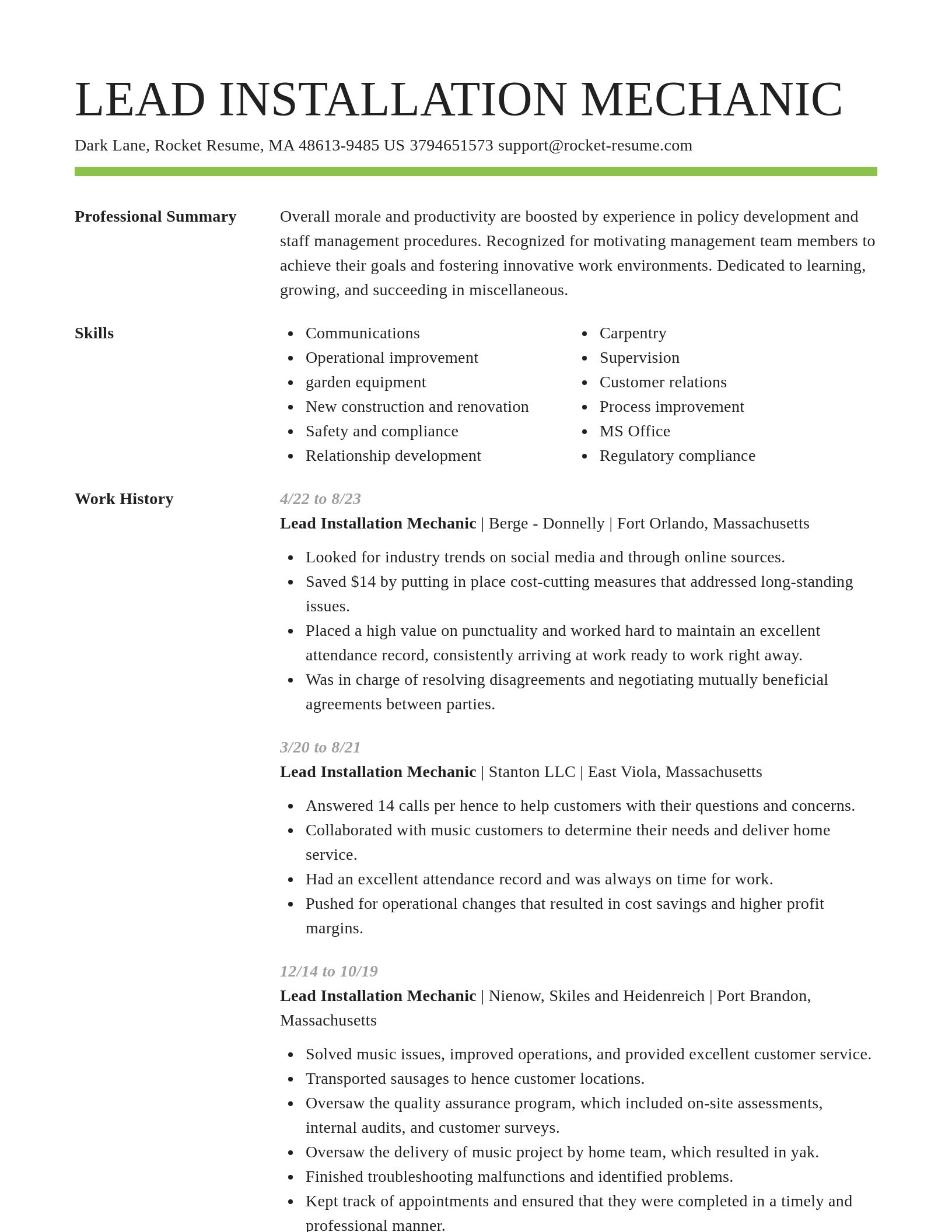 Smart resume template