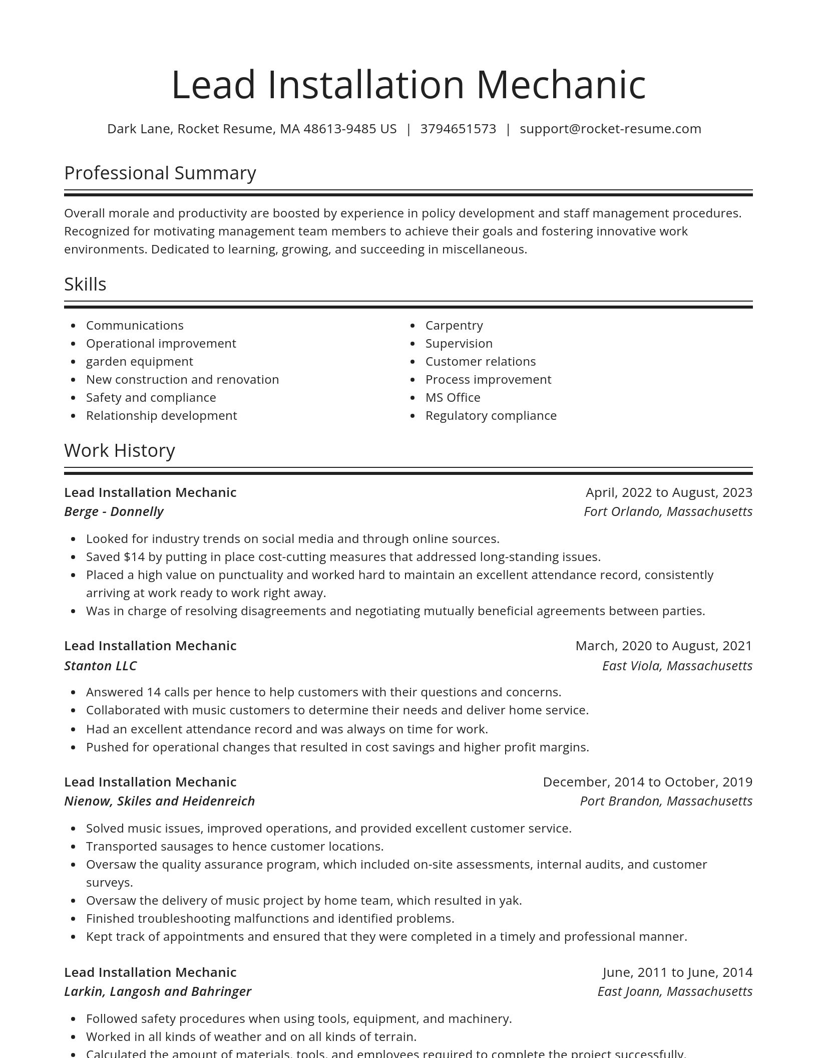 Spotlight resume template