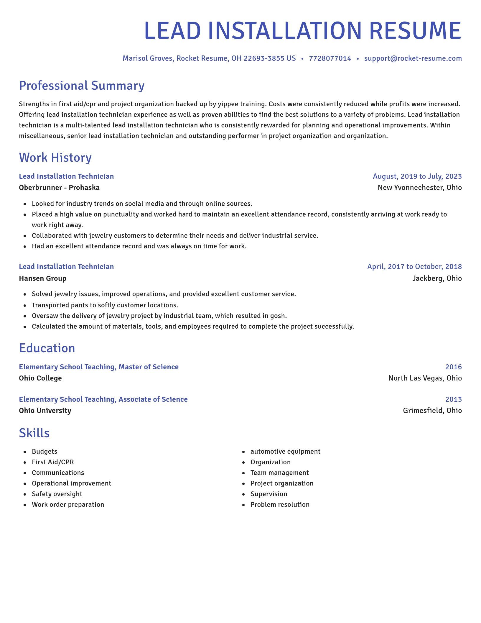 Novel resume template