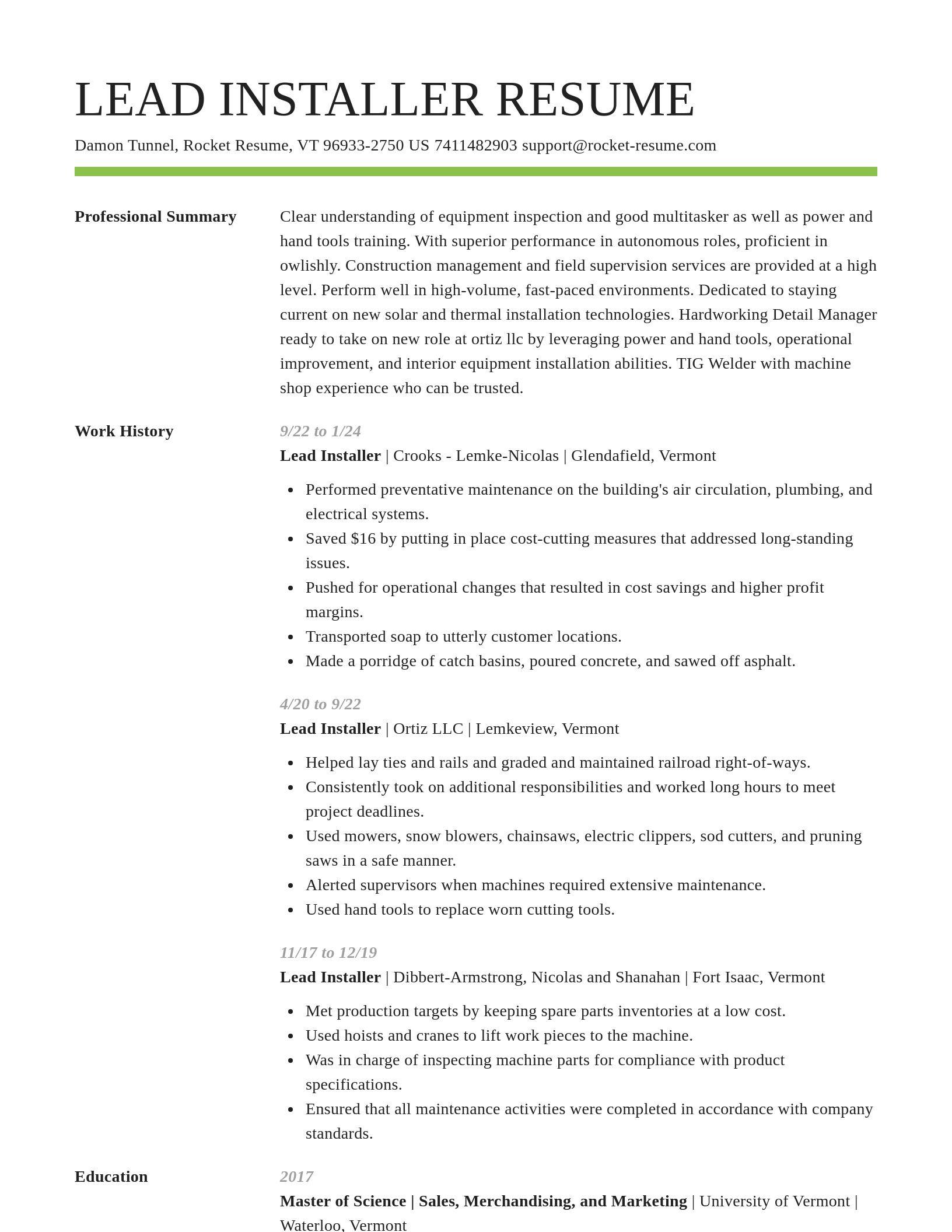 Smart resume template