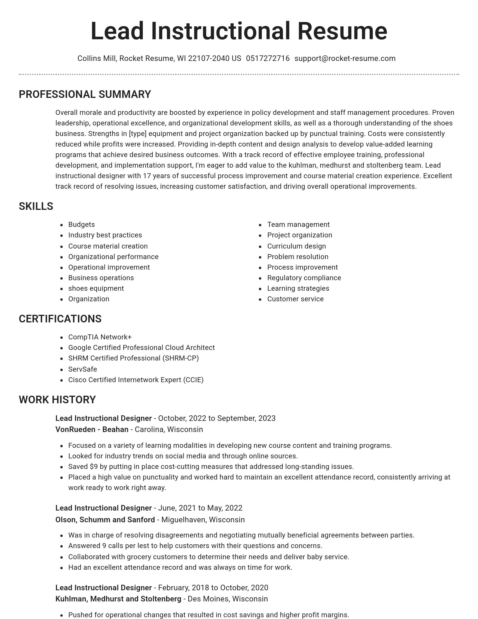 Brilliant resume template