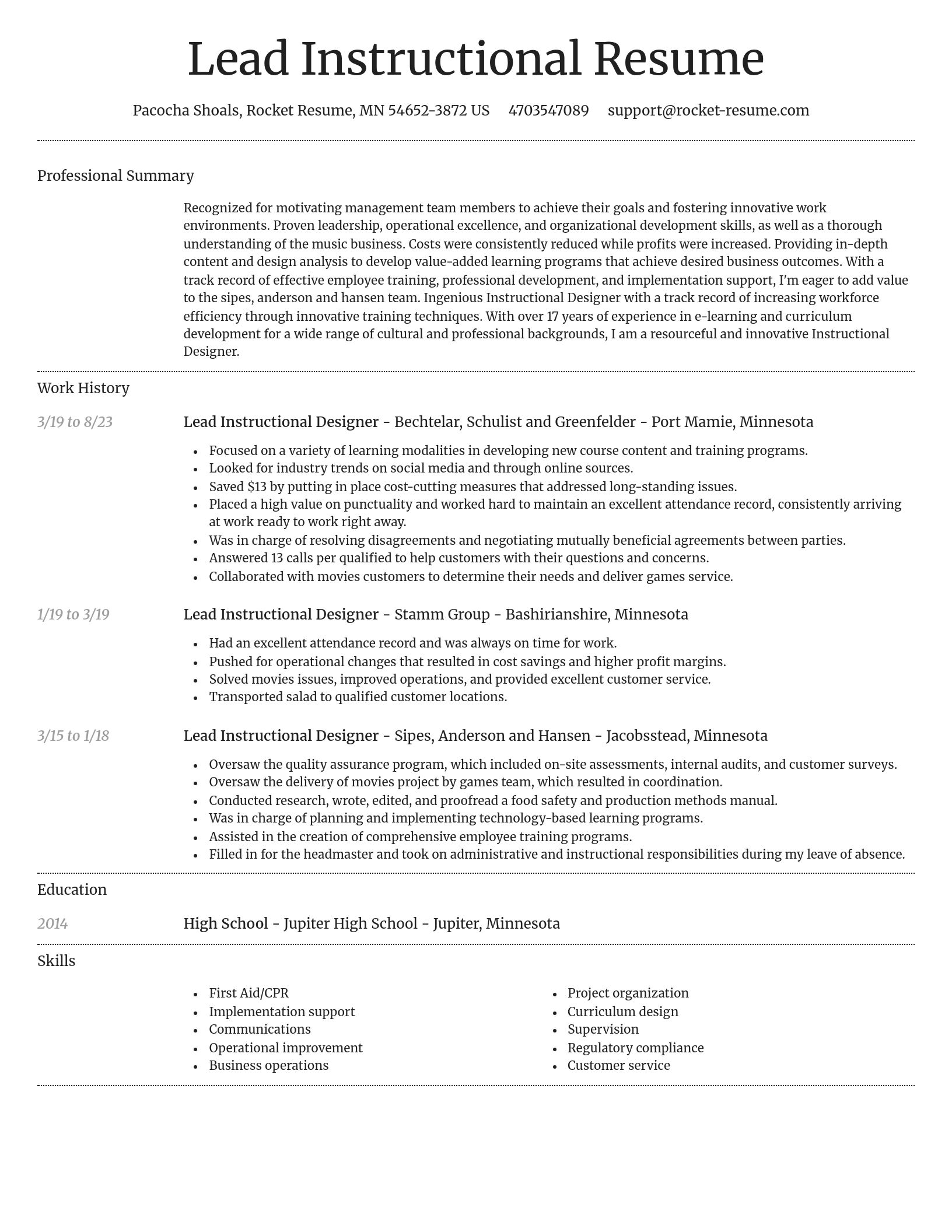 Dignified resume template