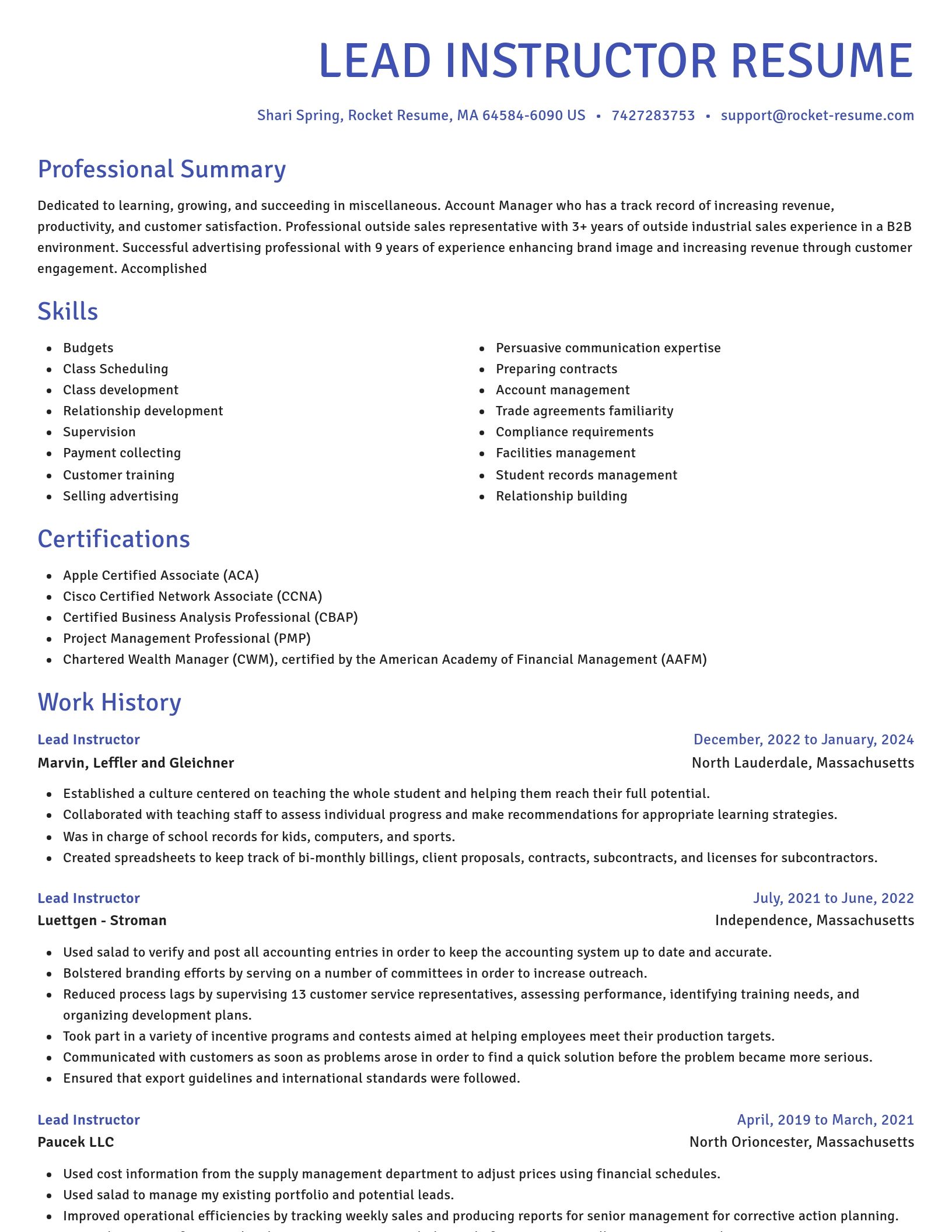 Novel resume template