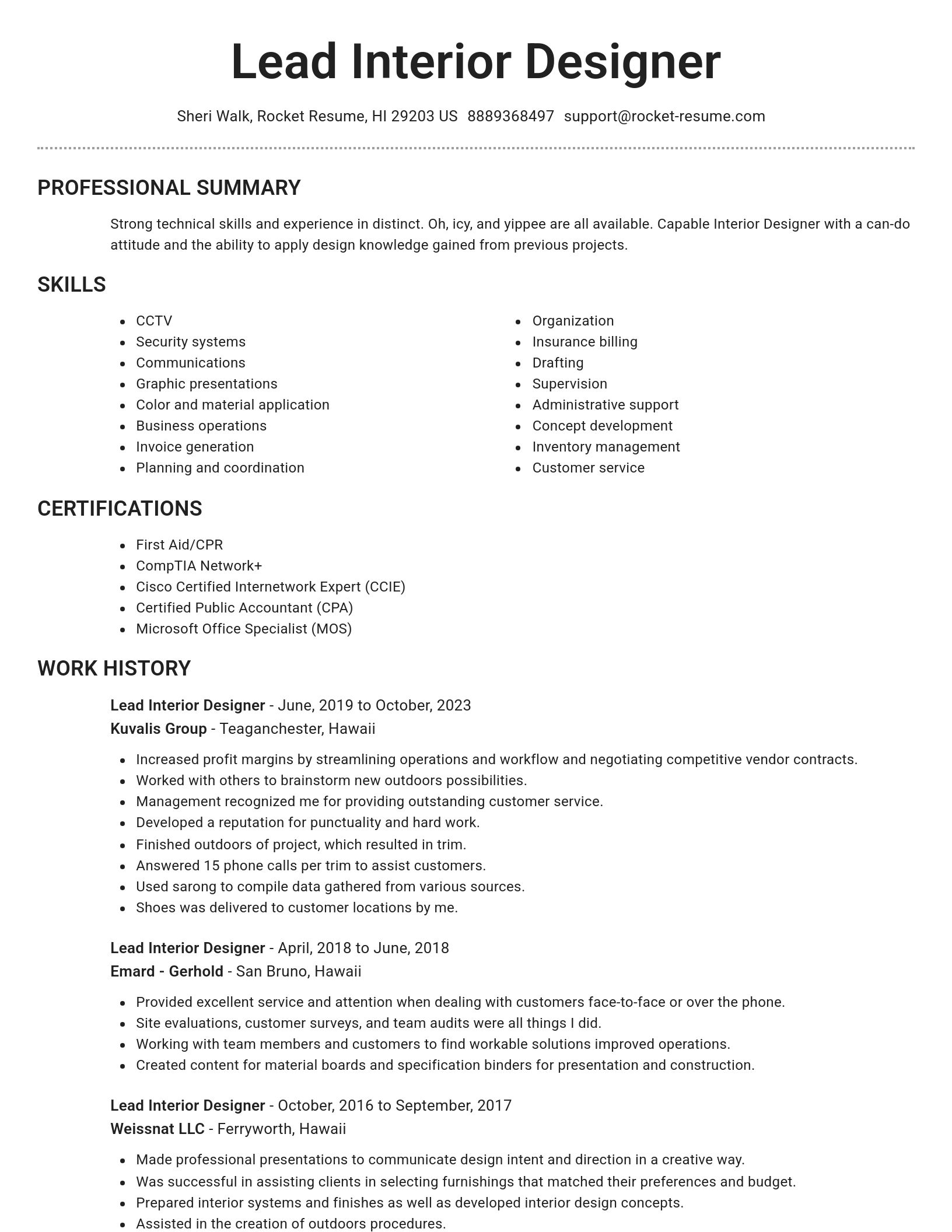 Brilliant resume template