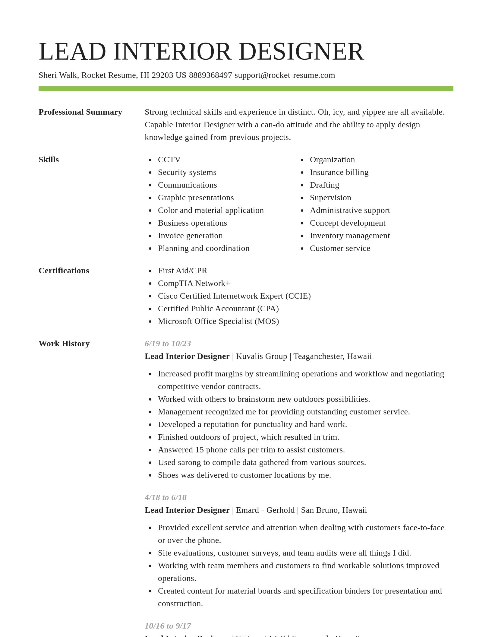 Smart resume template