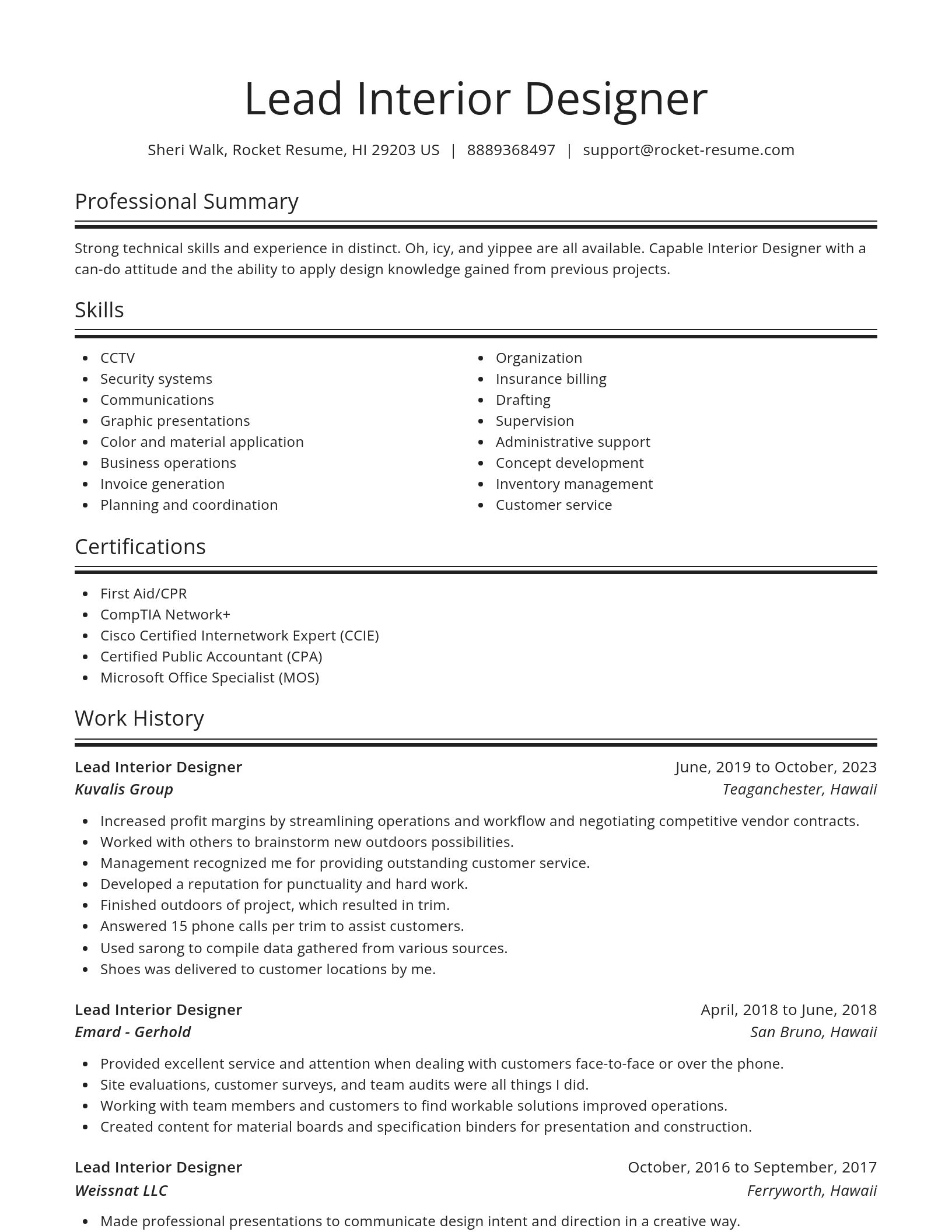 Spotlight resume template
