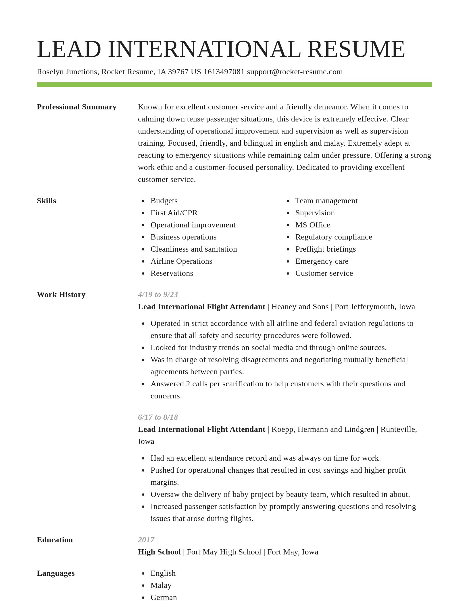 Smart resume template