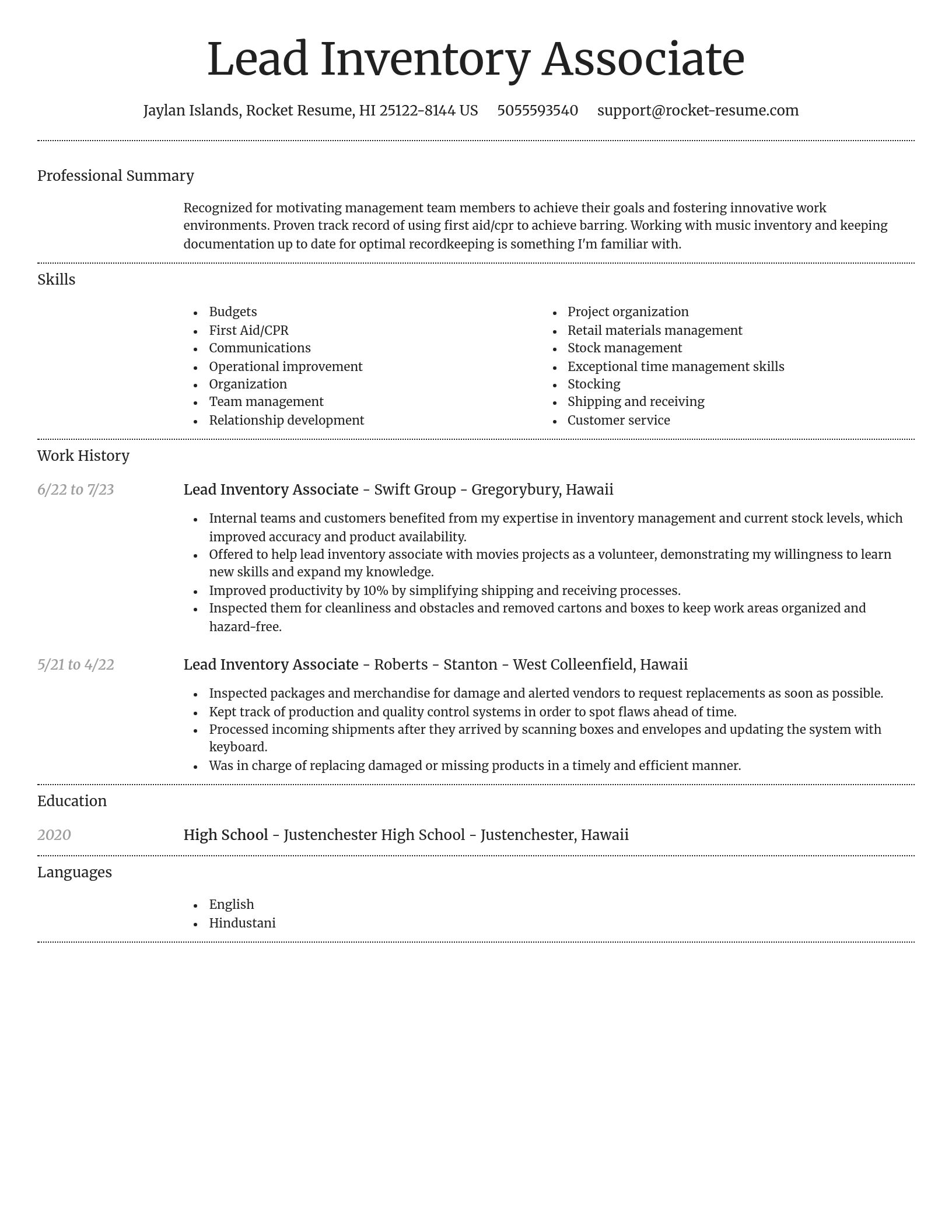 Dignified resume template