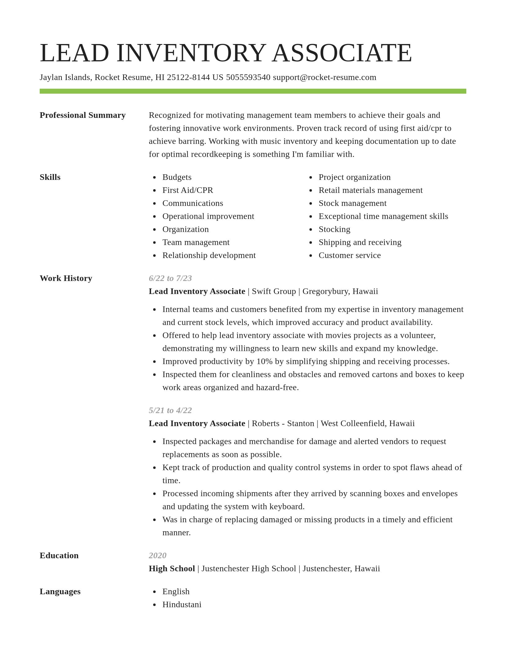 Smart resume template