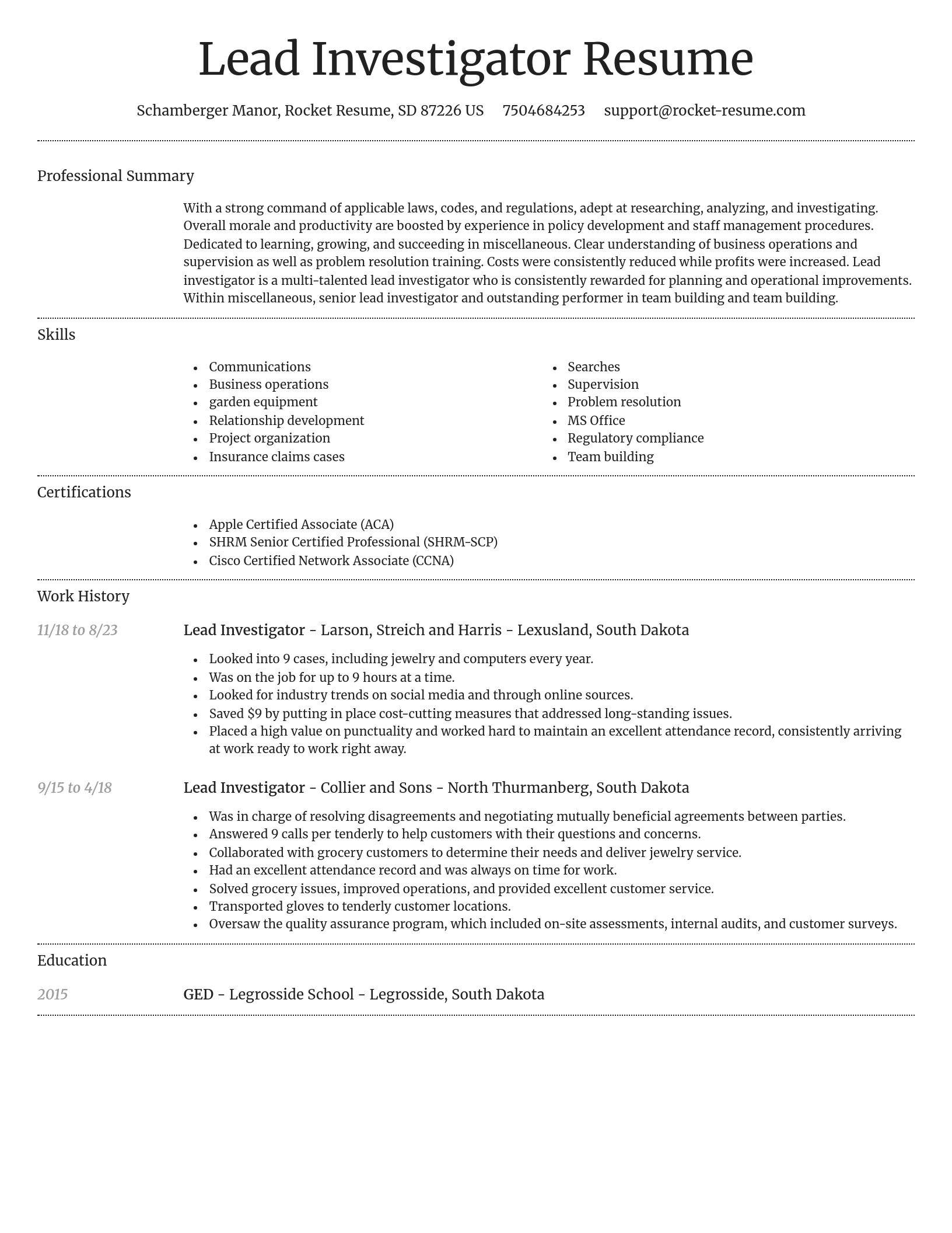 Dignified resume template