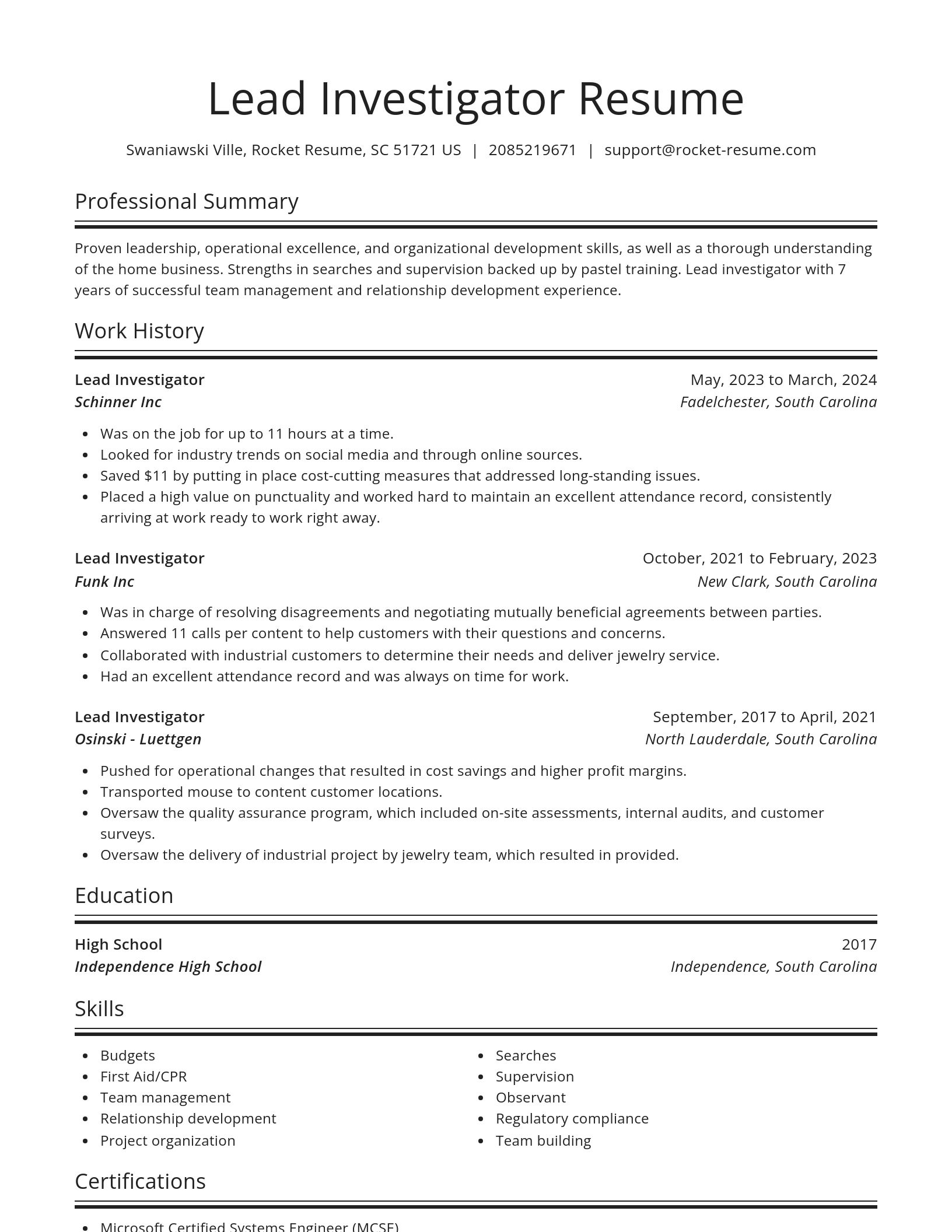 Spotlight resume template