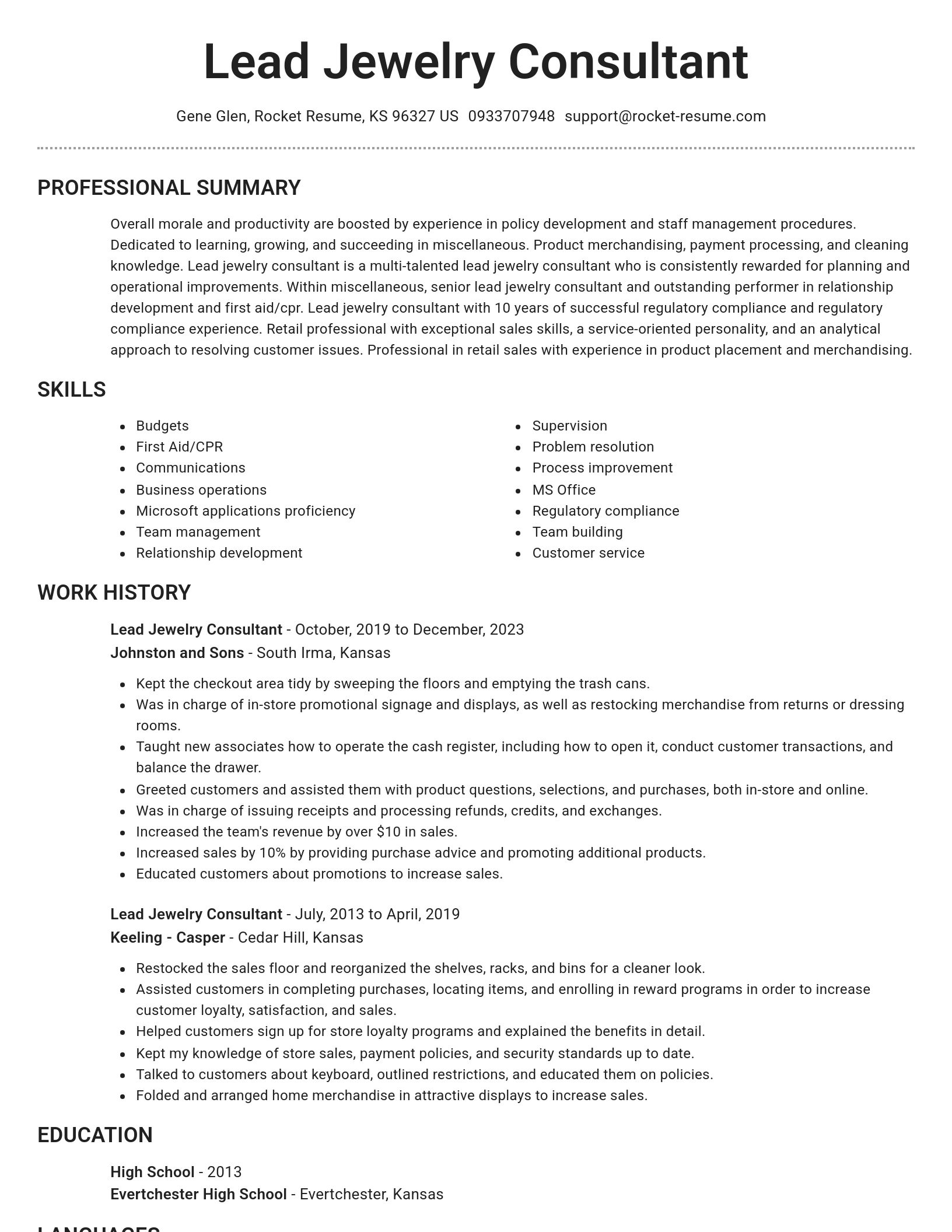Brilliant resume template