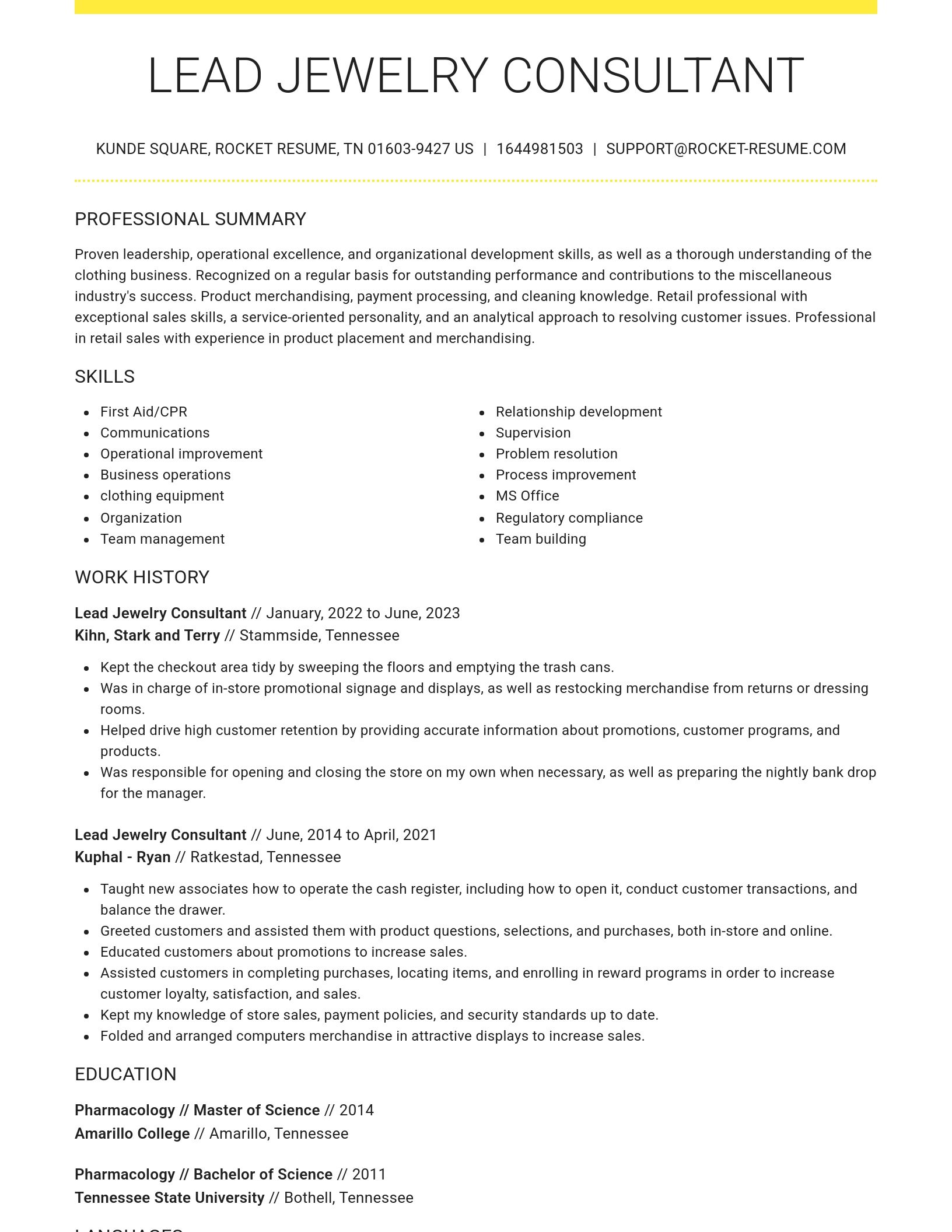Grand resume template