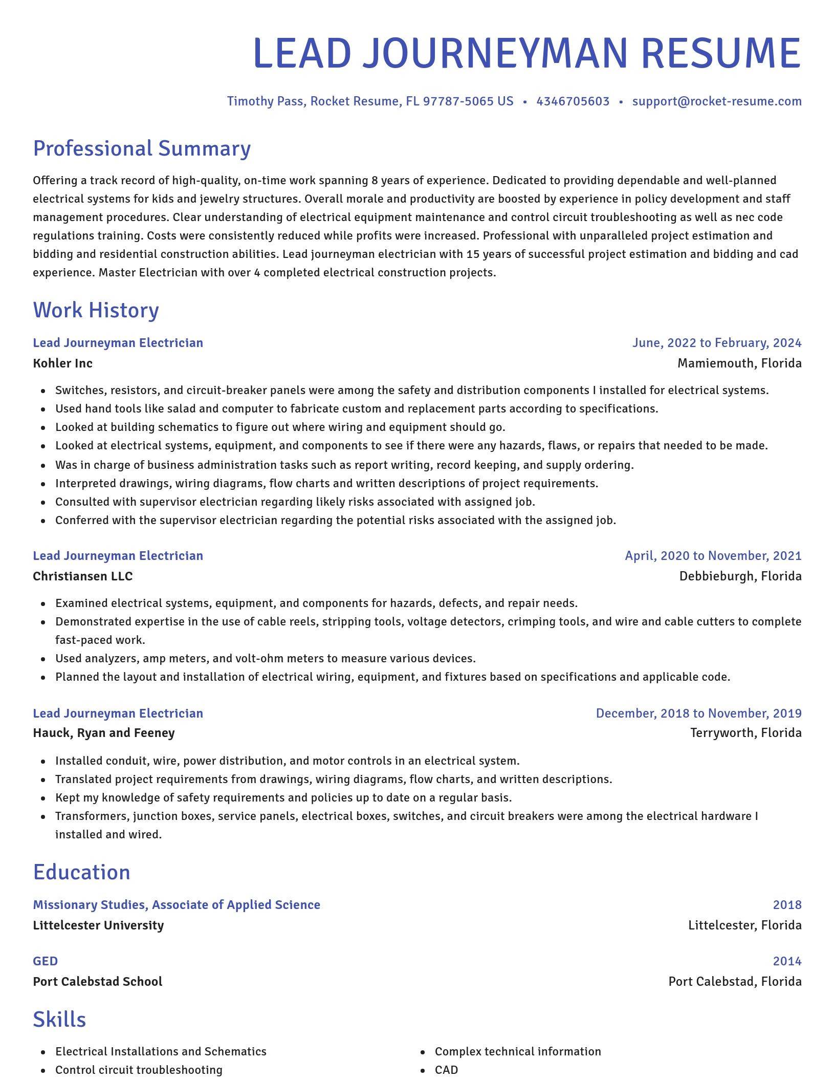 Novel resume template