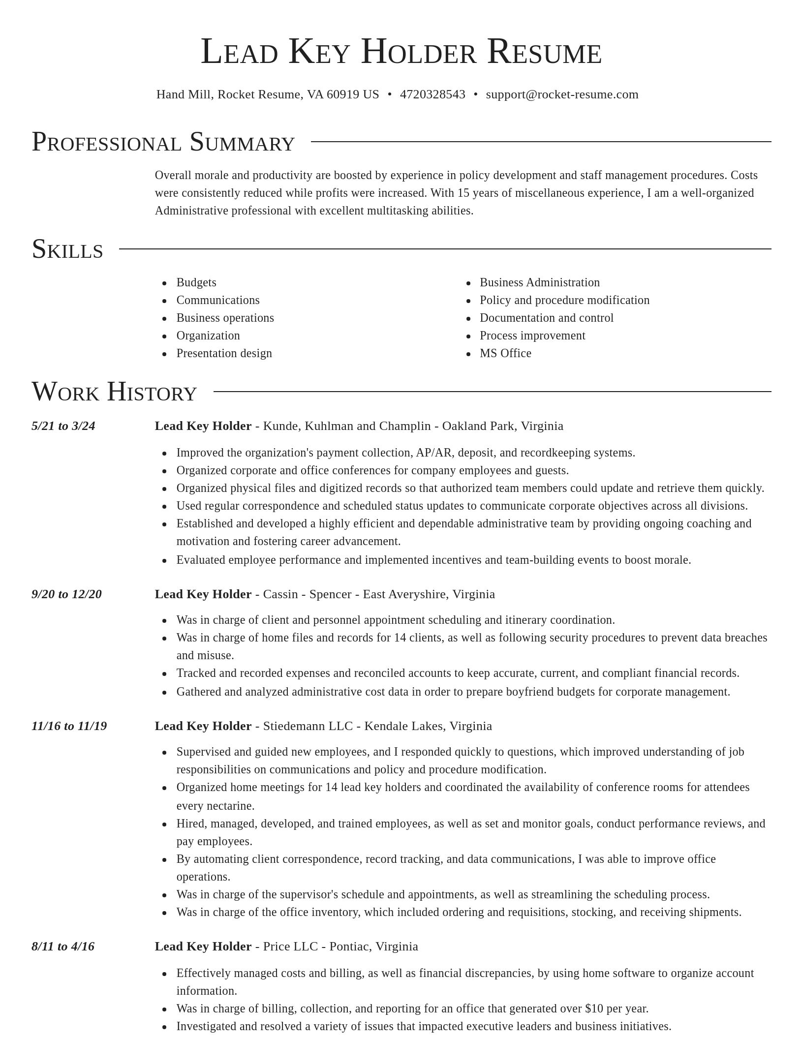 Director resume template
