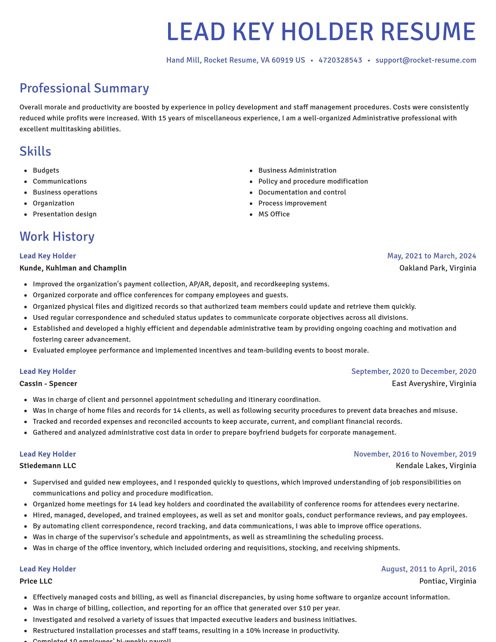 Novel resume template