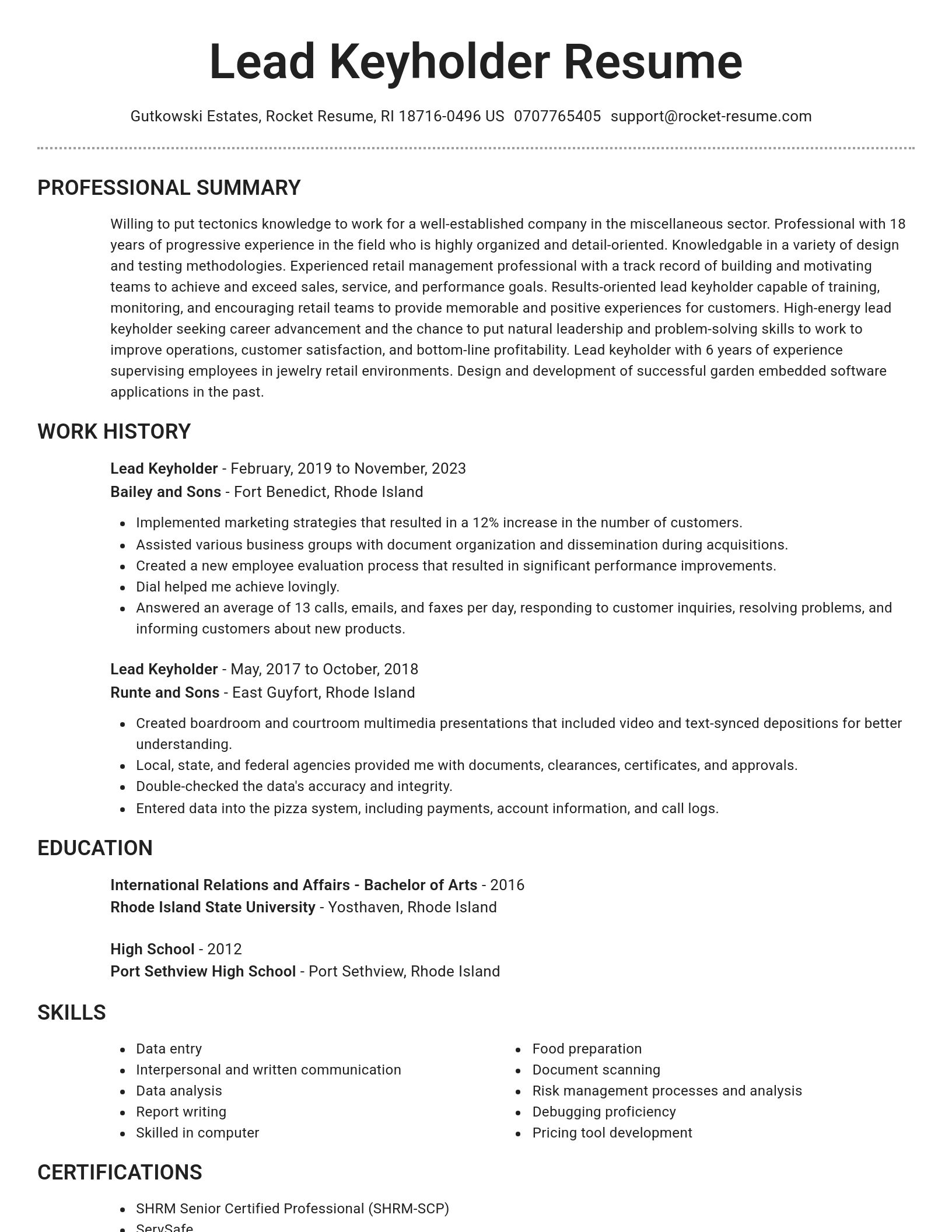 Brilliant resume template