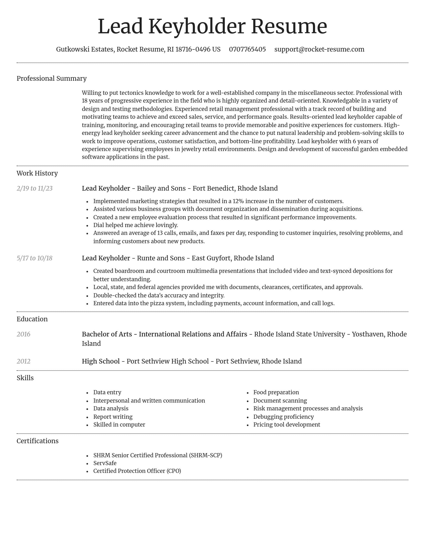 Dignified resume template