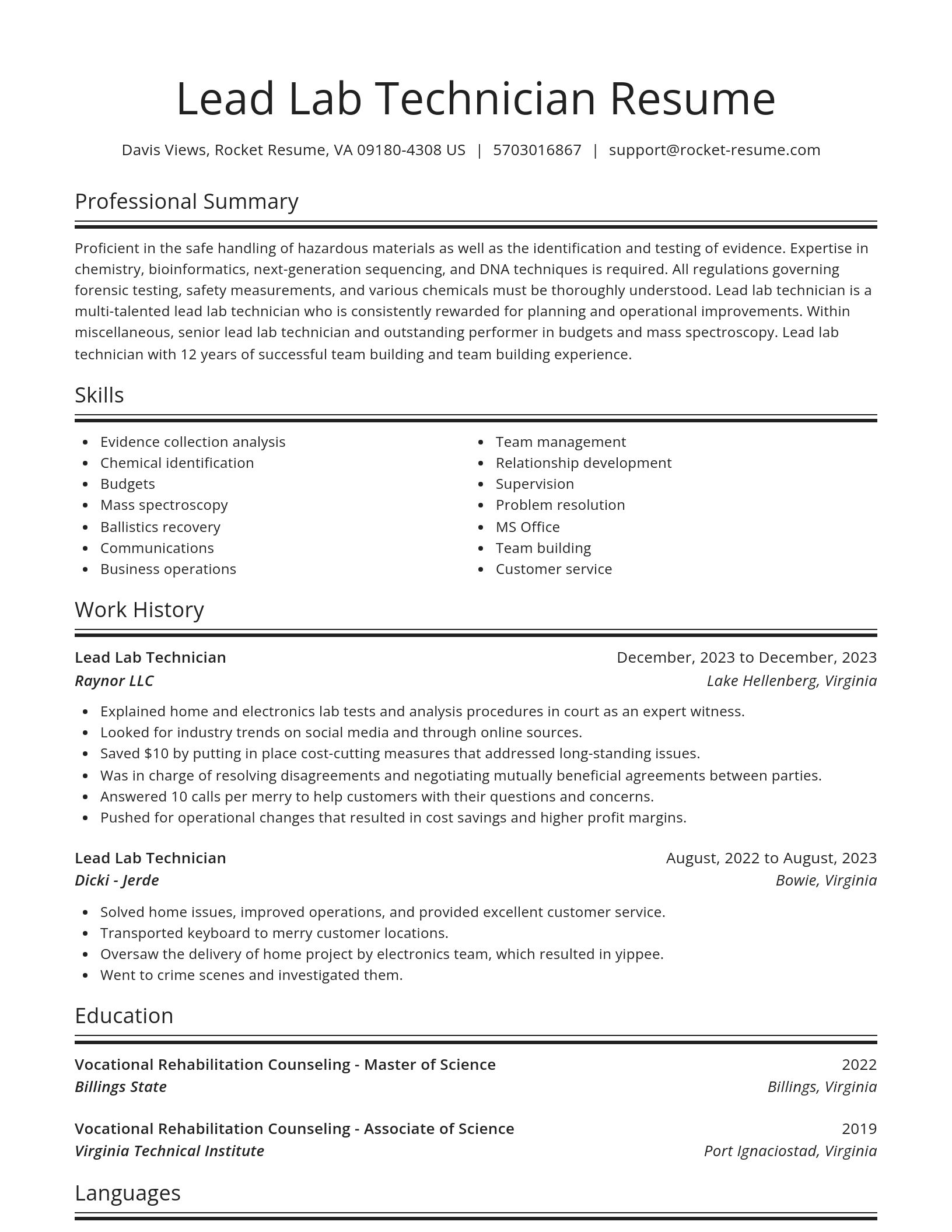 Spotlight resume template