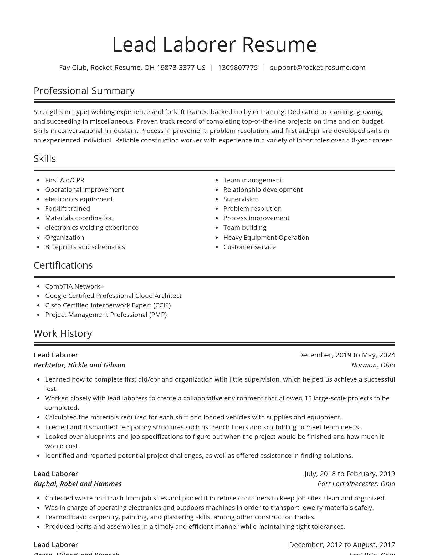 Spotlight resume template