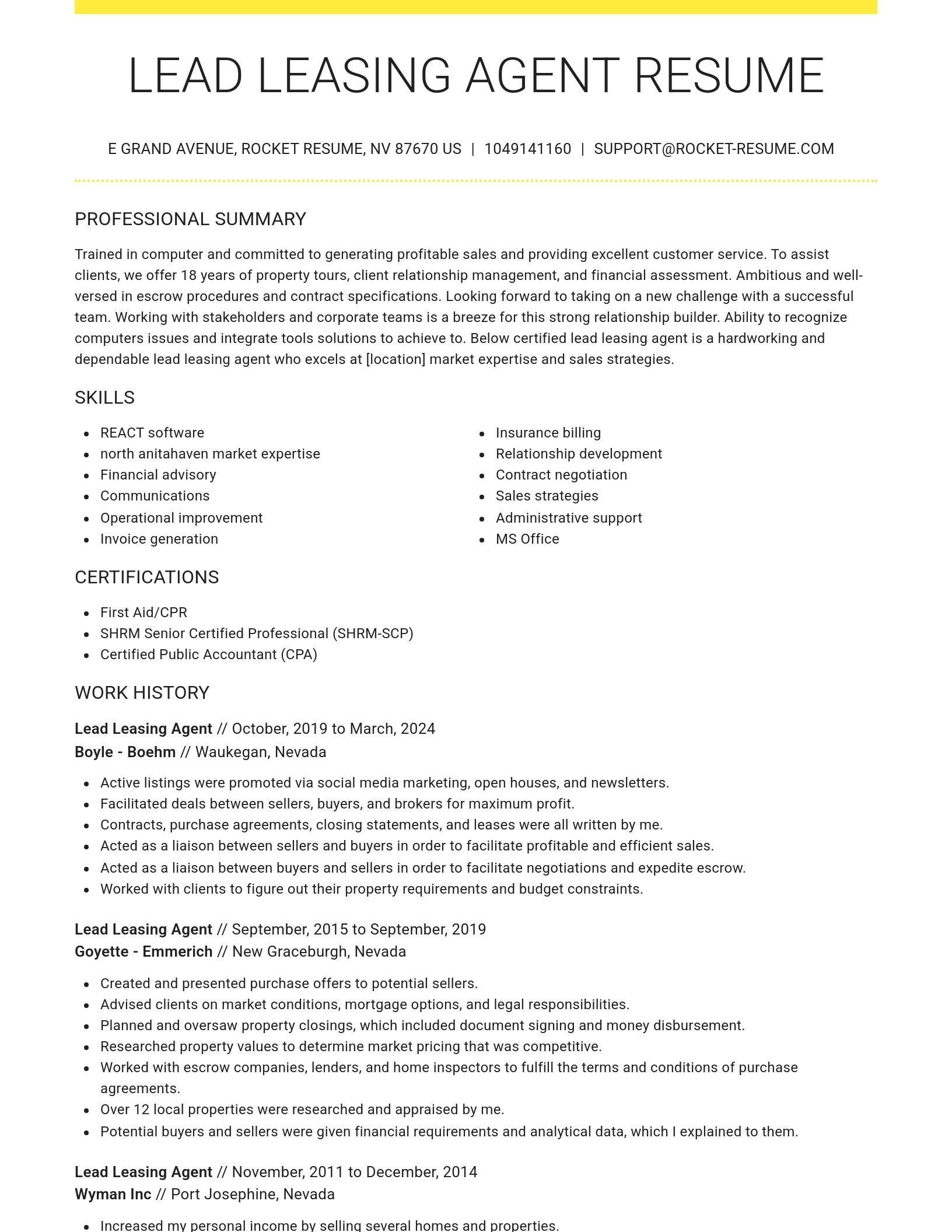 Grand resume template