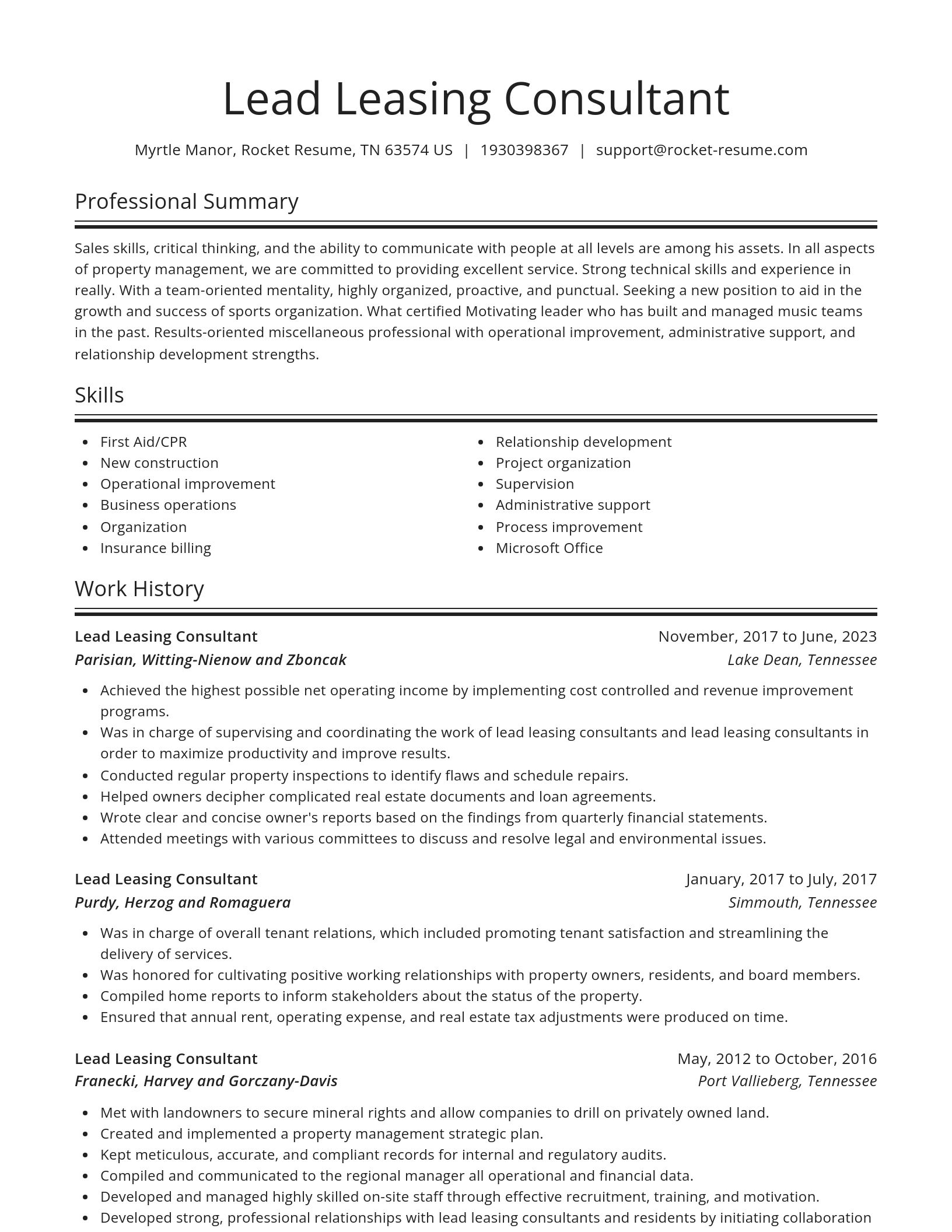 Spotlight resume template
