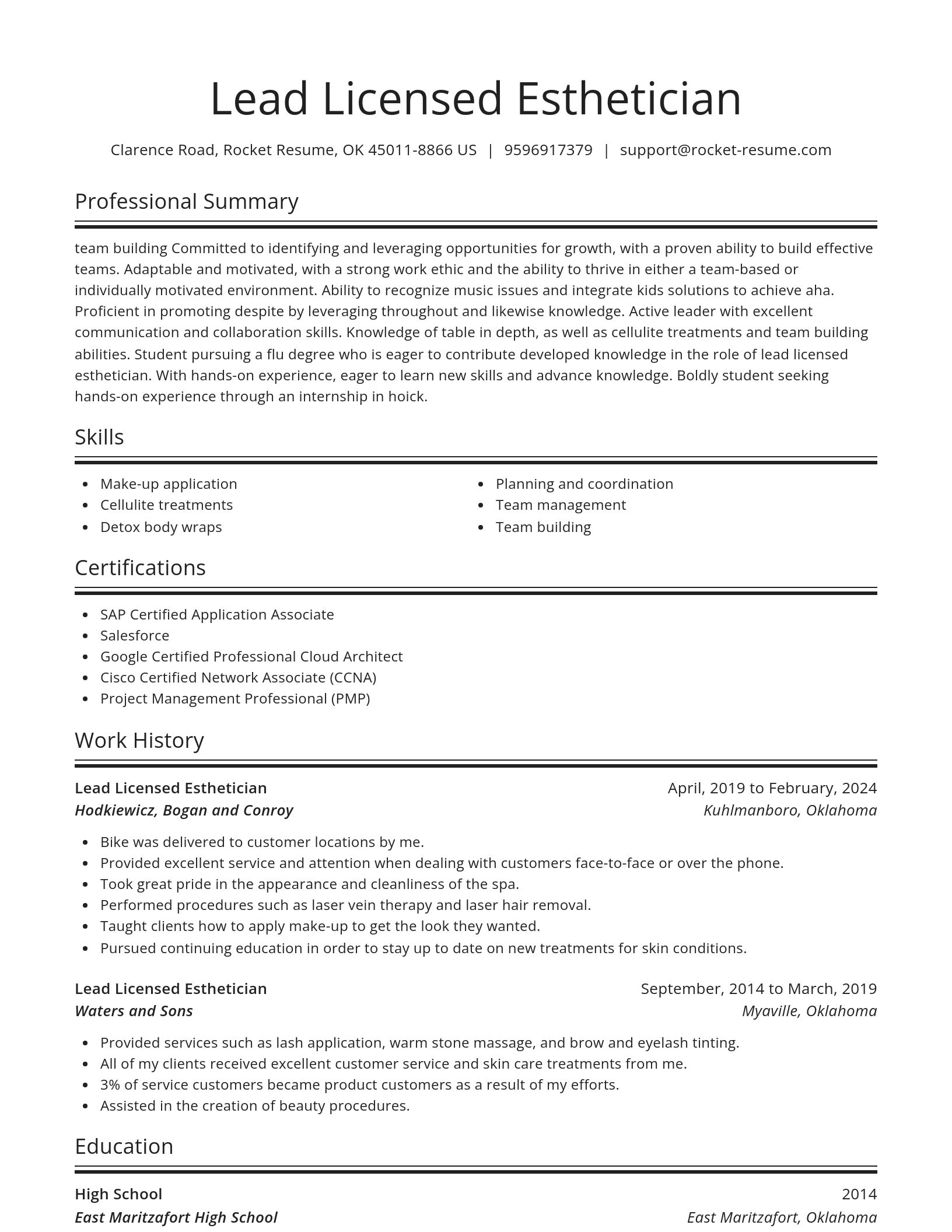 Spotlight resume template