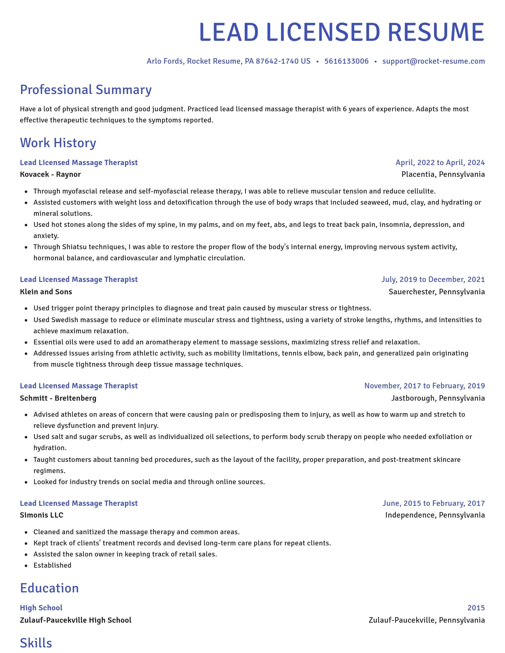 Novel resume template